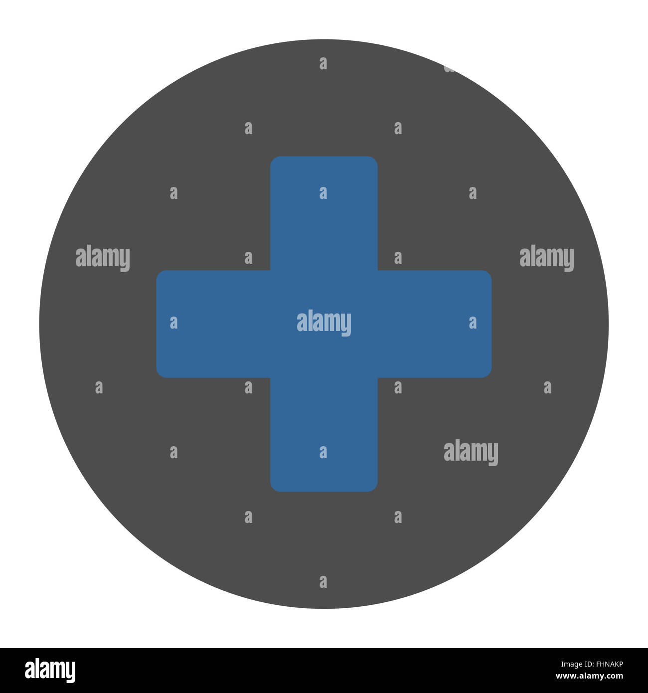Plus flat cobalt and gray colors round button Stock Photo - Alamy