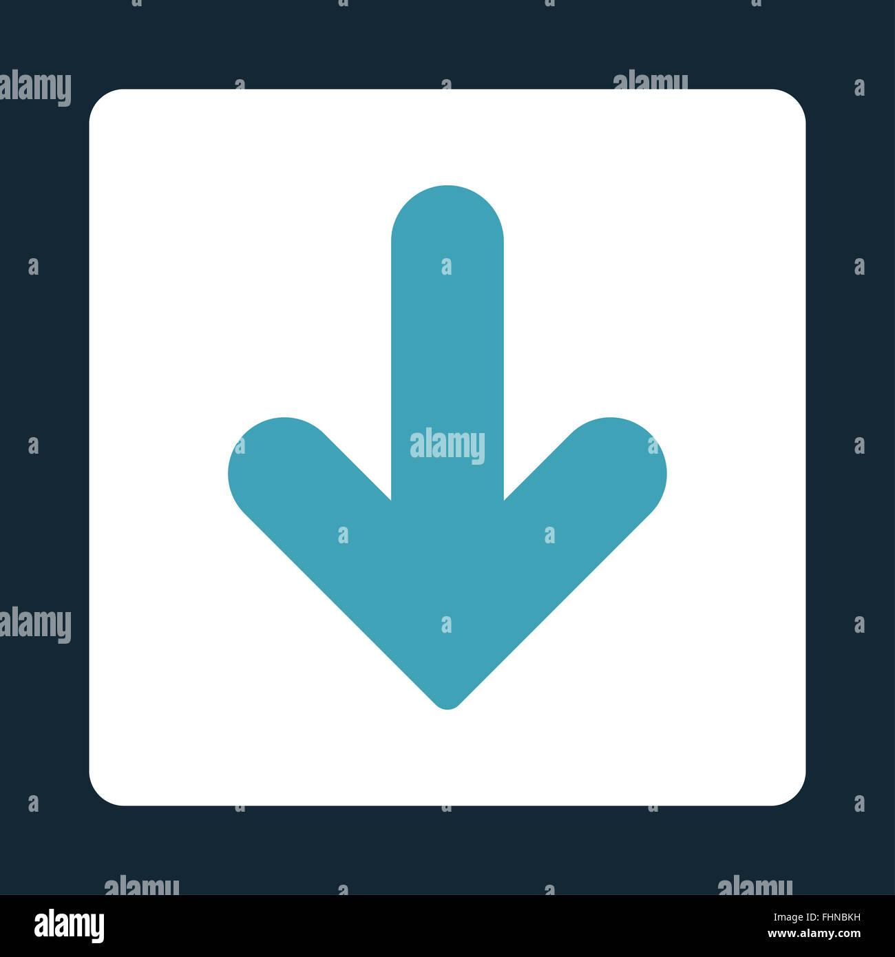 Arrow Down flat blue and white colors rounded button Stock Photo - Alamy