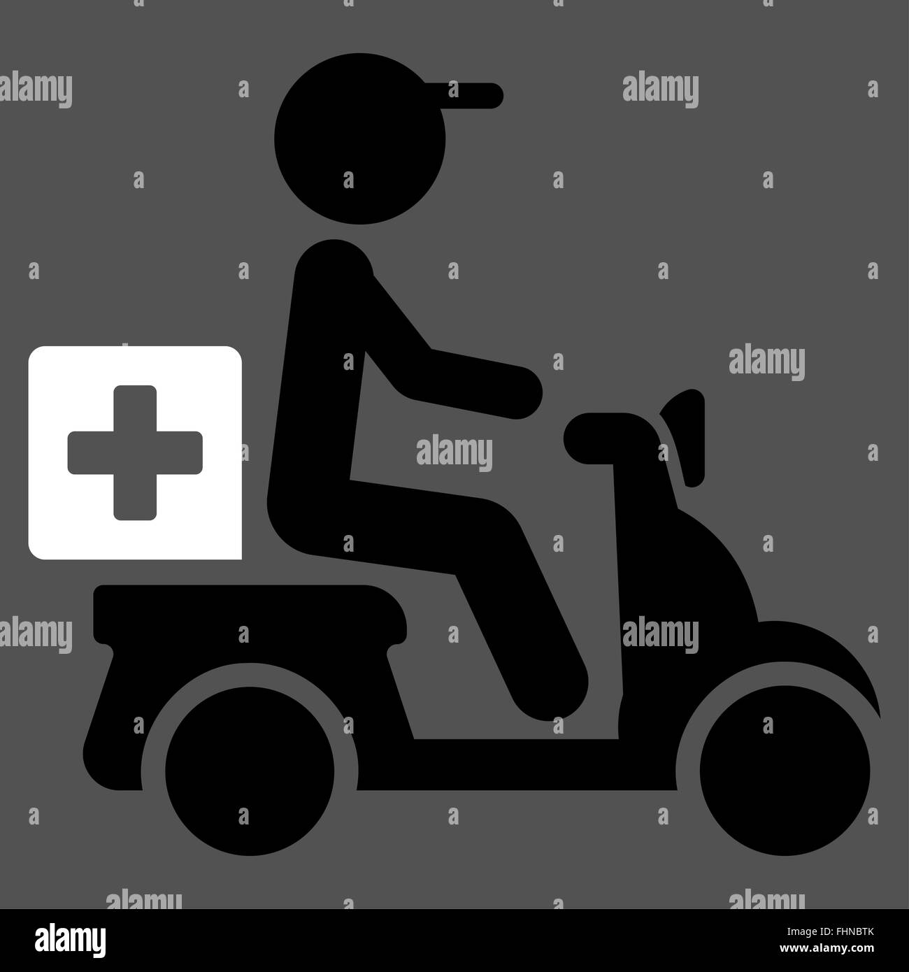 Motorcycle delivery service vector Black and White Stock Photos ...
