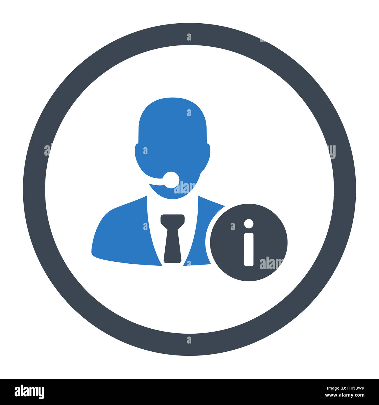 Help desk flat smooth blue colors rounded glyph icon Stock Photo - Alamy