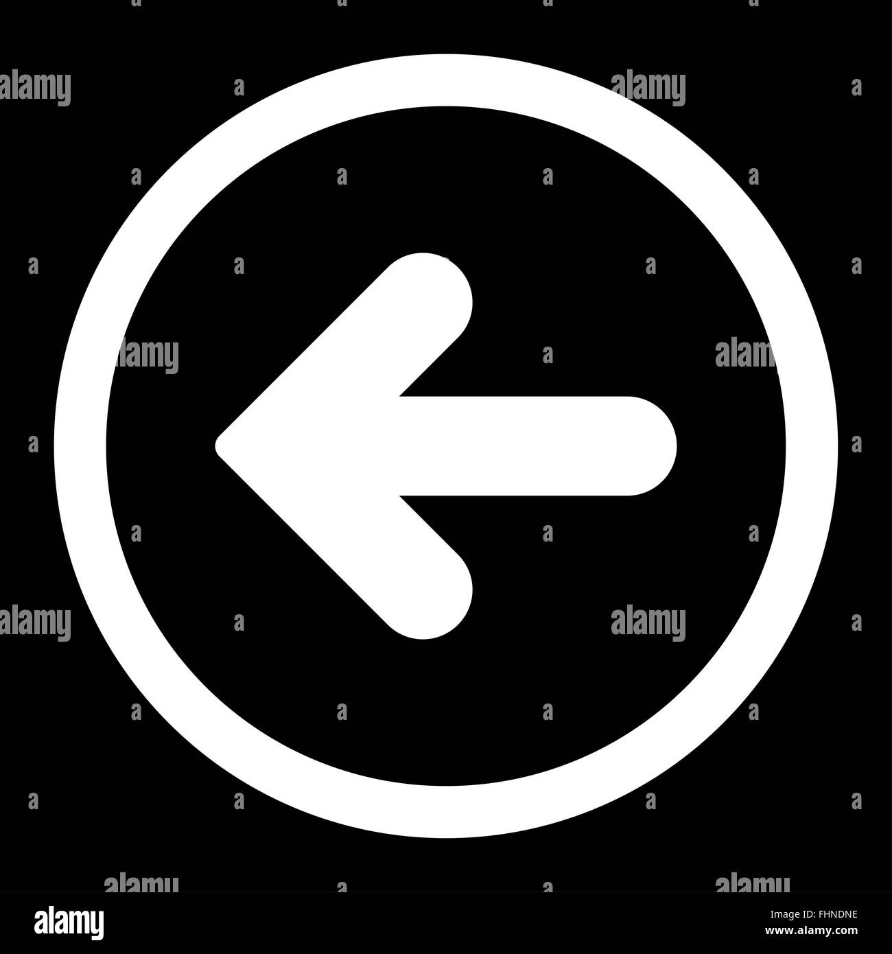 Arrow Left flat white color rounded raster icon Stock Photo - Alamy