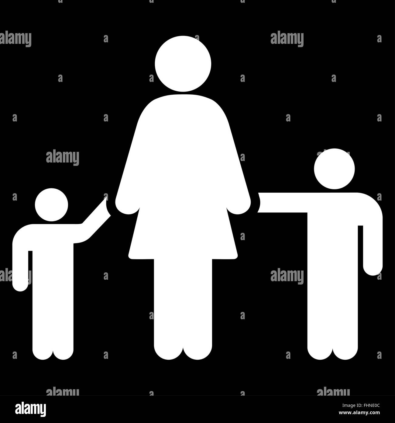 Mother And Children Icon Stock Photo - Alamy