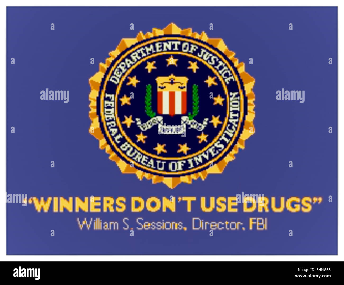 'Winners Don't Use Drugs' anti-drug splash screen message shown on coin-operated arcade machines during their display mode when not being played. This splash screen was ubiquitous during the 1990's appearing on arcade machines destined for the North American market. See description for more information. Stock Photo