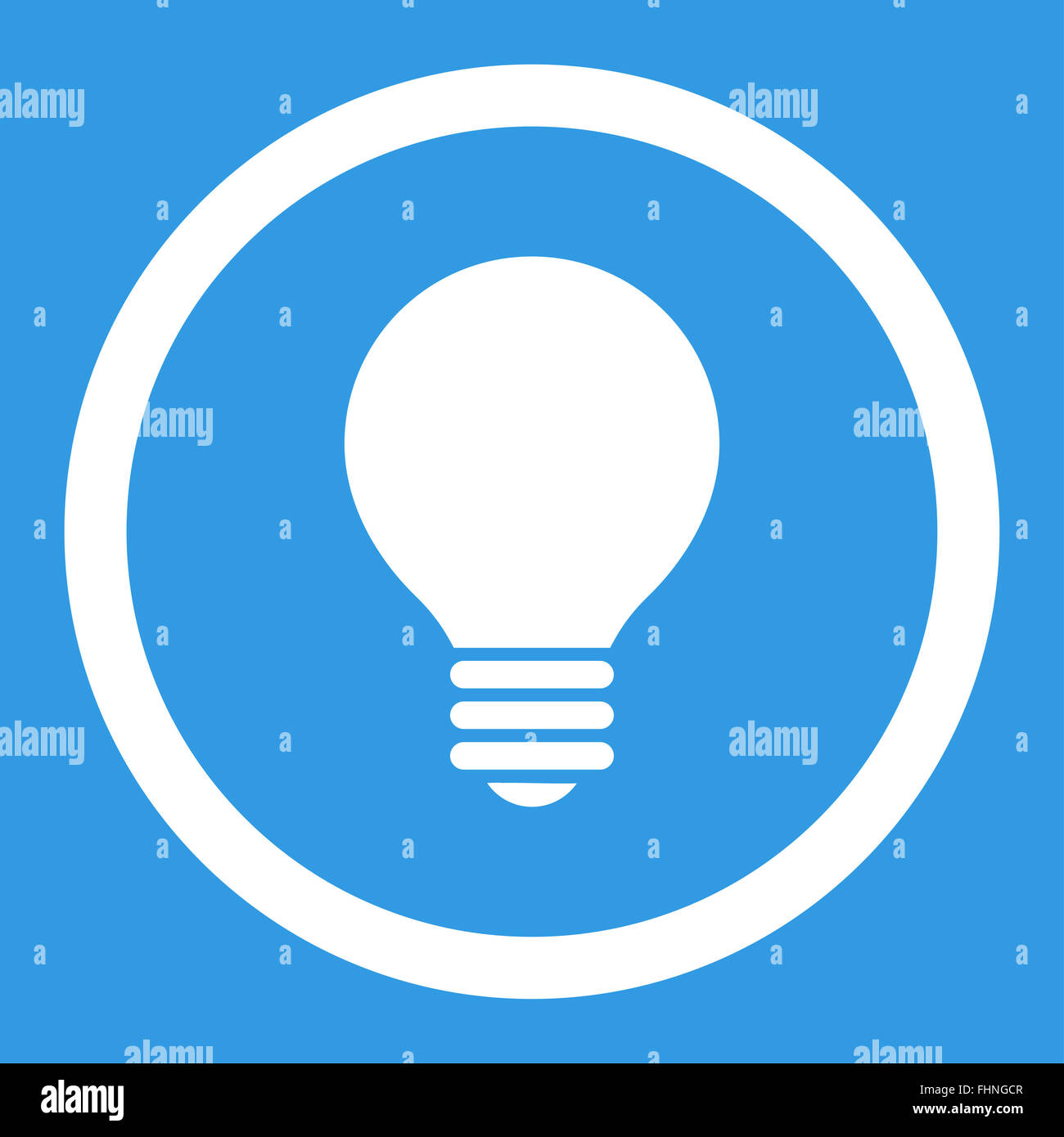 Electric Bulb flat white color rounded vector icon Stock Photo - Alamy