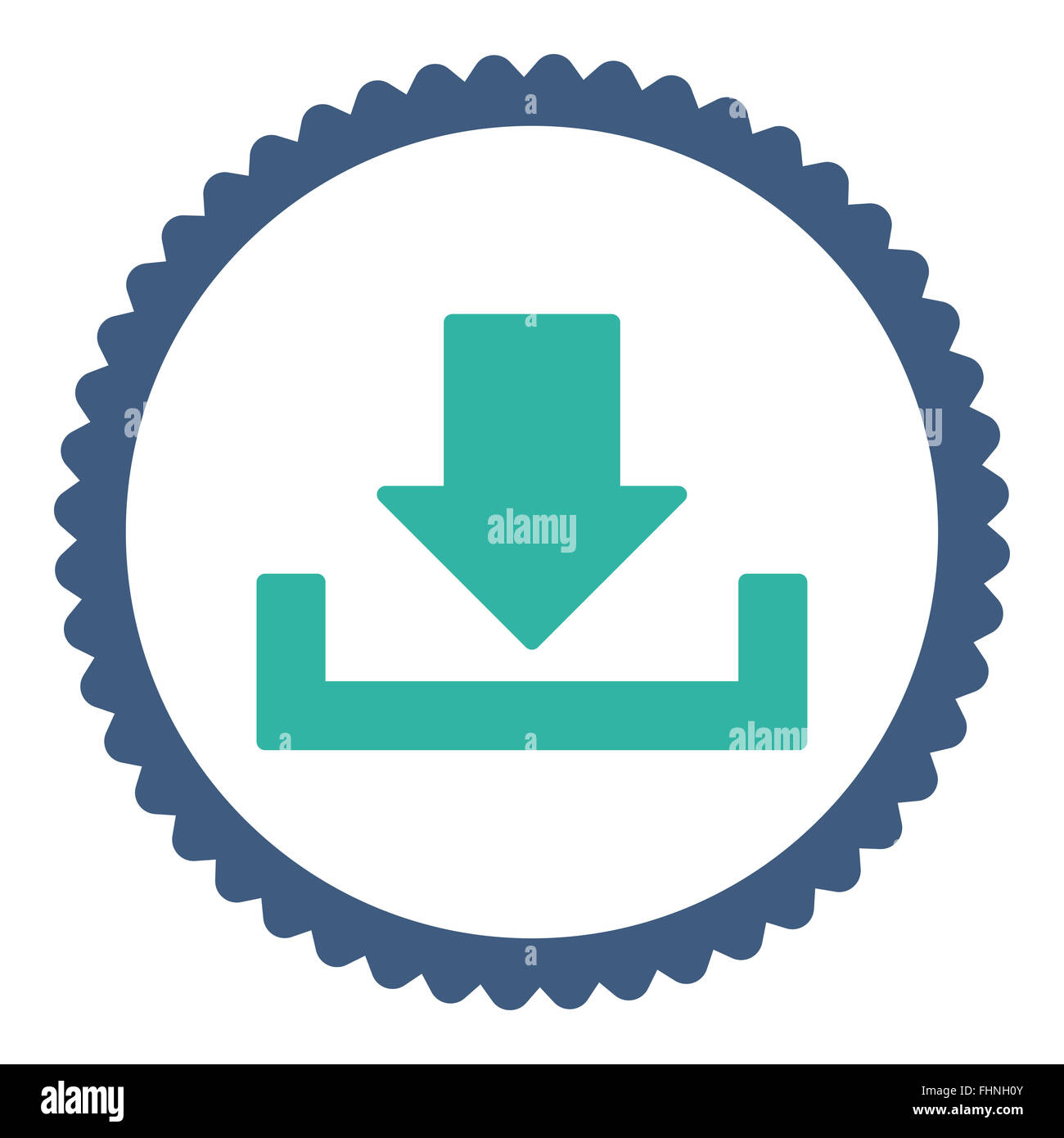 Download flat cobalt and cyan colors round stamp icon Stock Photo - Alamy