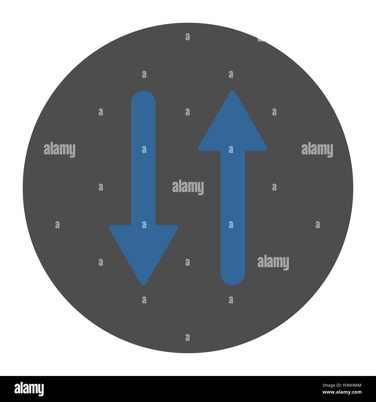 Arrows Exchange Vertical flat cobalt and gray colors round button Stock ...