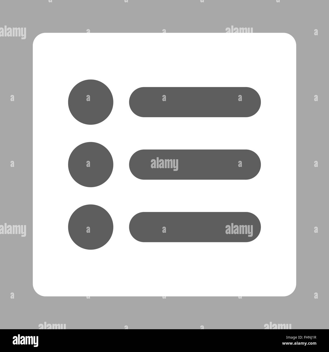 Items flat dark gray and white colors rounded button Stock Photo - Alamy
