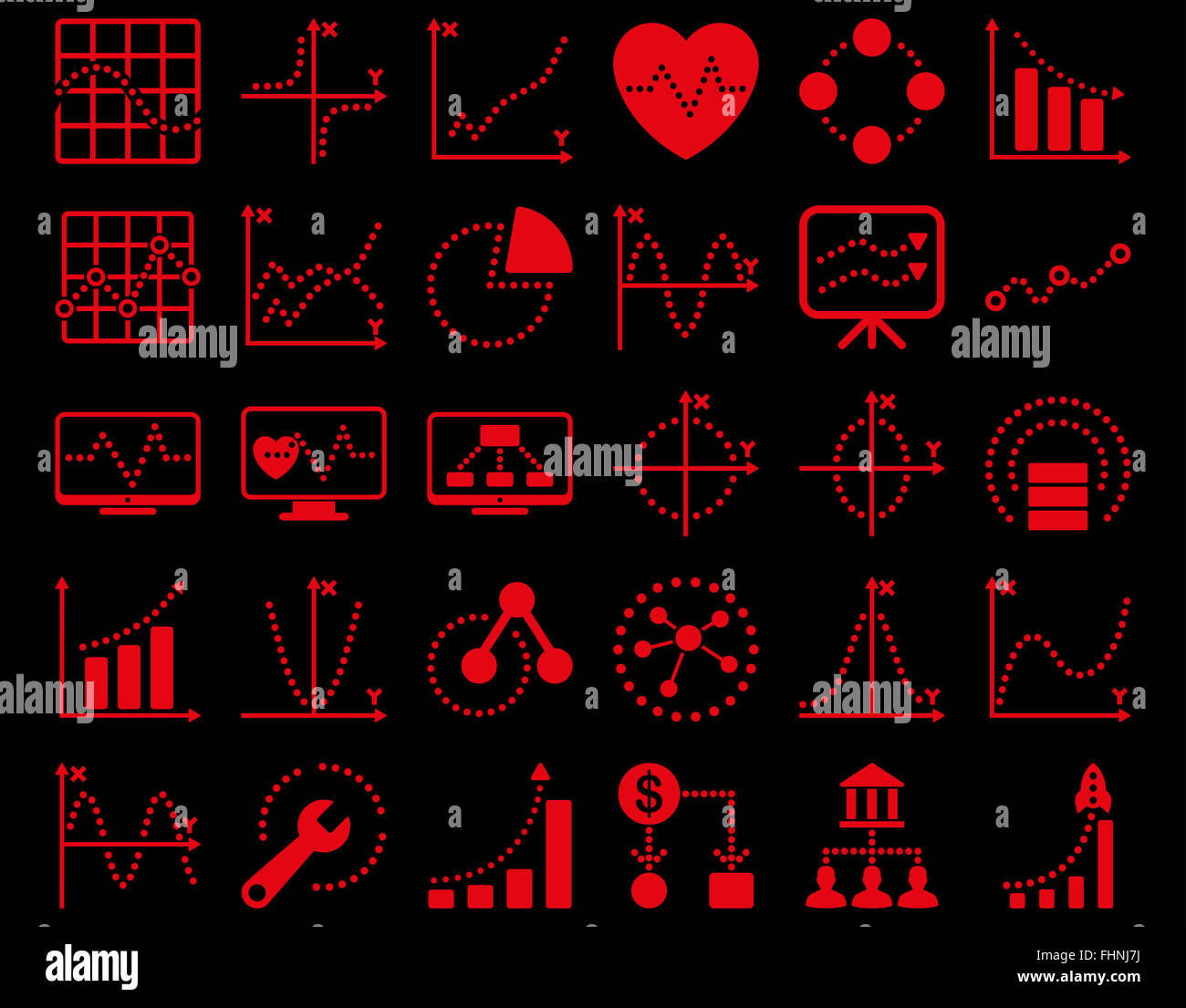 Dotted Charts Icons Stock Photo - Alamy