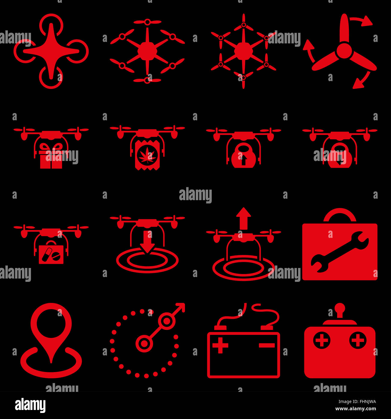 Air copter flat icon set Stock Photo - Alamy