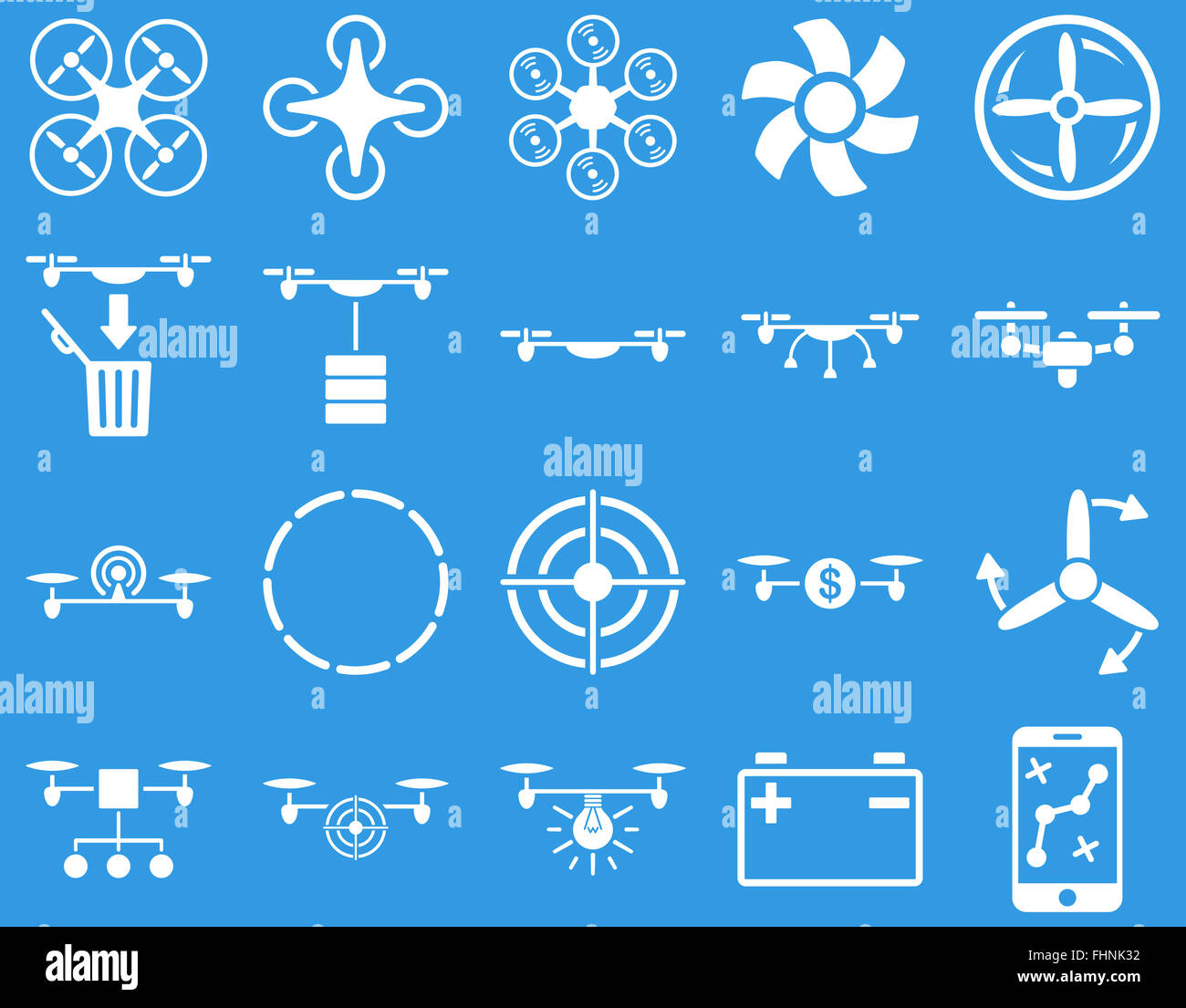 Air drone and quadcopter tool icons Stock Photo