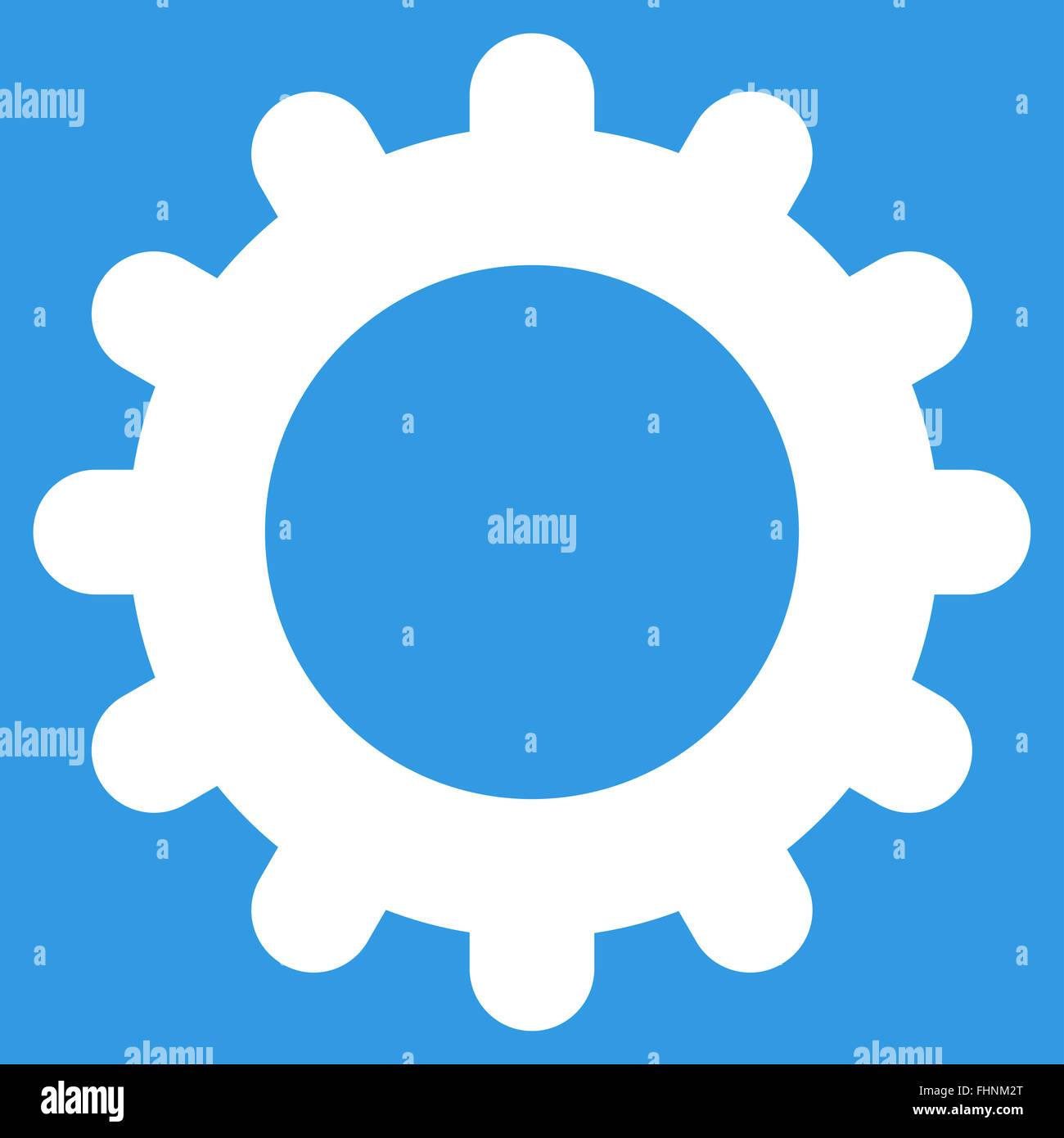 Gear flat white color icon Stock Photo - Alamy