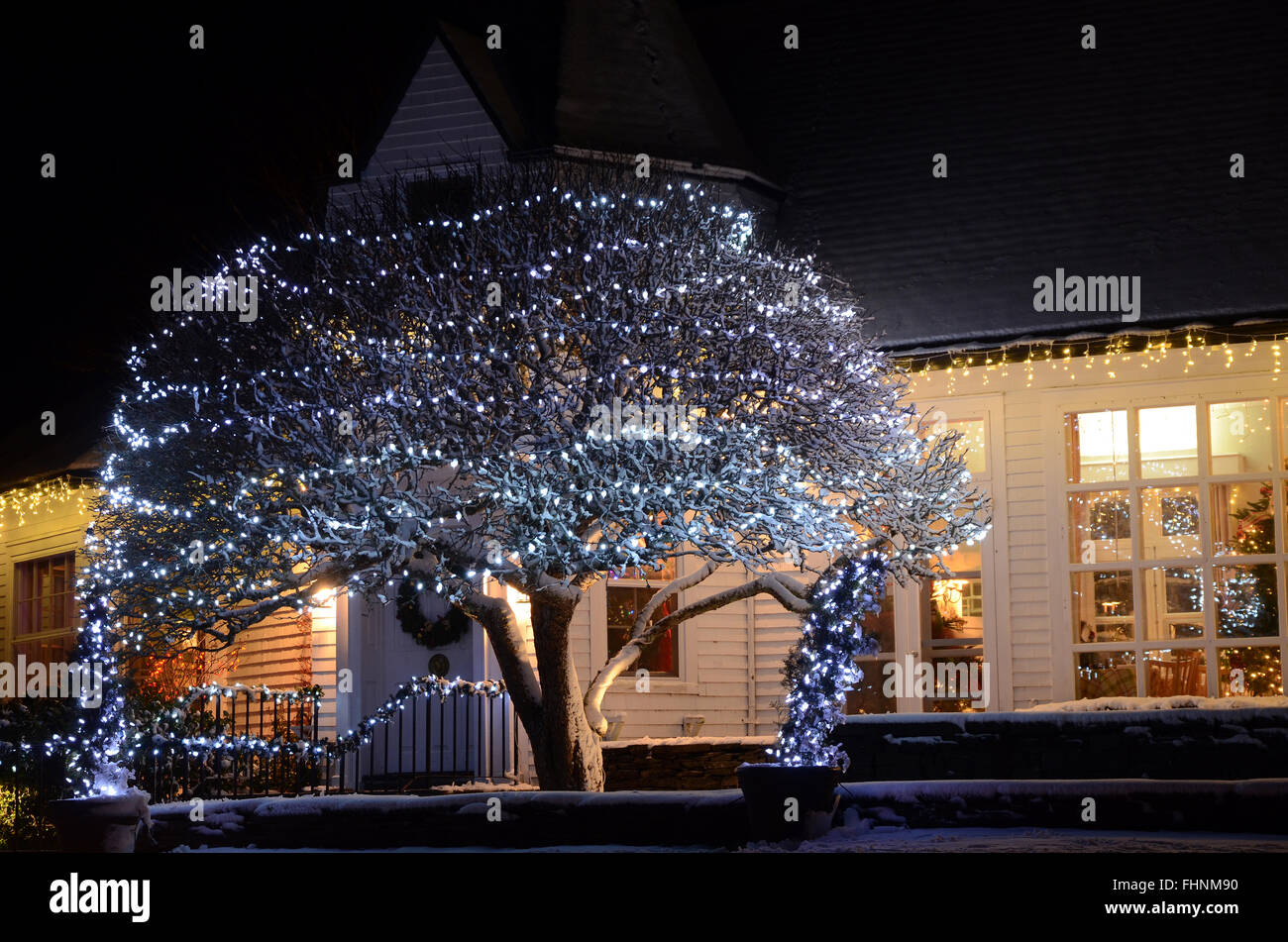 Christmas lights in Kingsbrae Gardens, St Andrews, New Brunswick Stock
