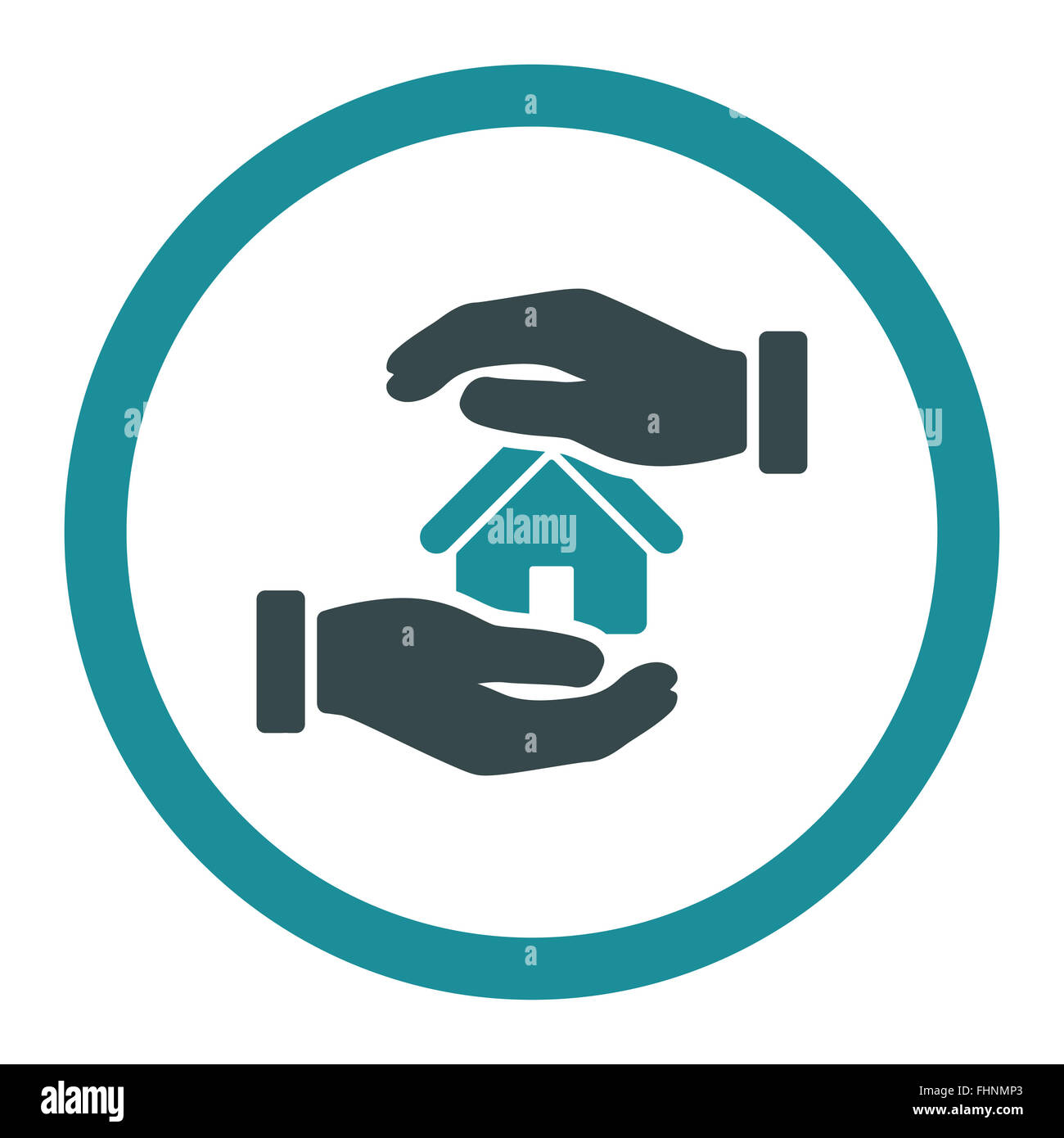 Realty insurance flat soft blue colors rounded glyph icon Stock Photo ...
