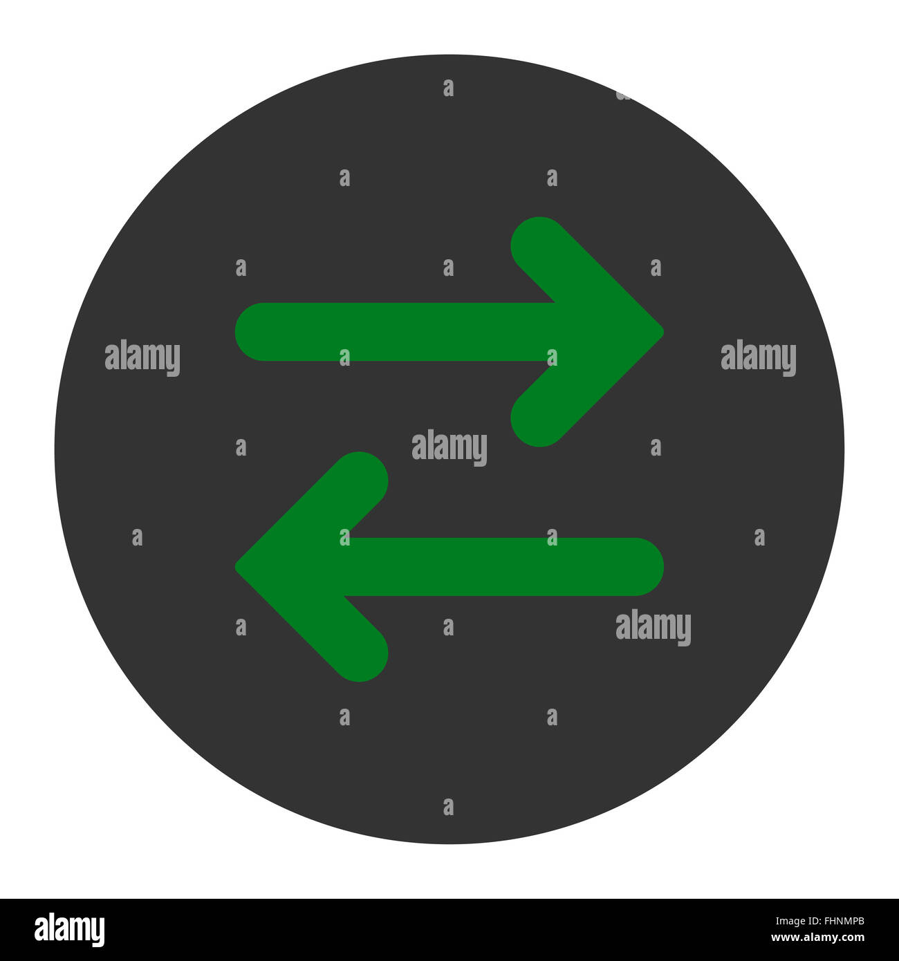 Flip Horizontal flat green and gray colors round button Stock Photo - Alamy