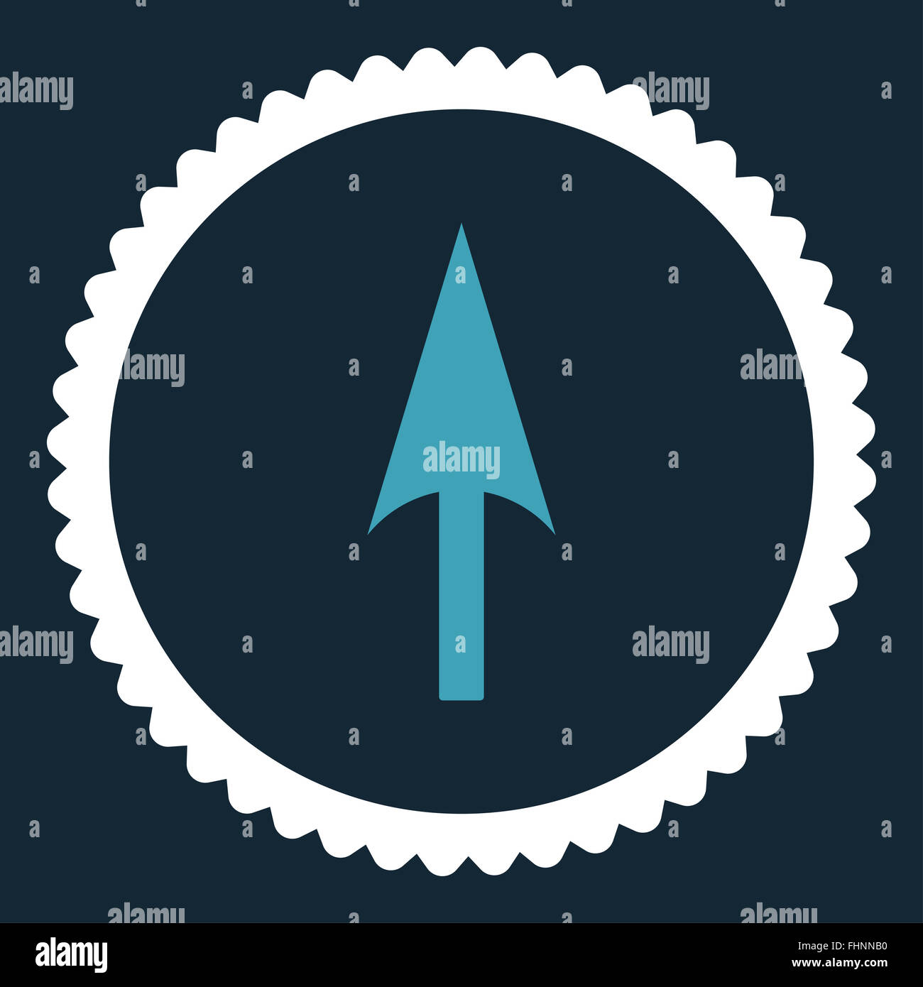 Arrow Axis Y flat blue and white colors round stamp icon Stock Photo ...