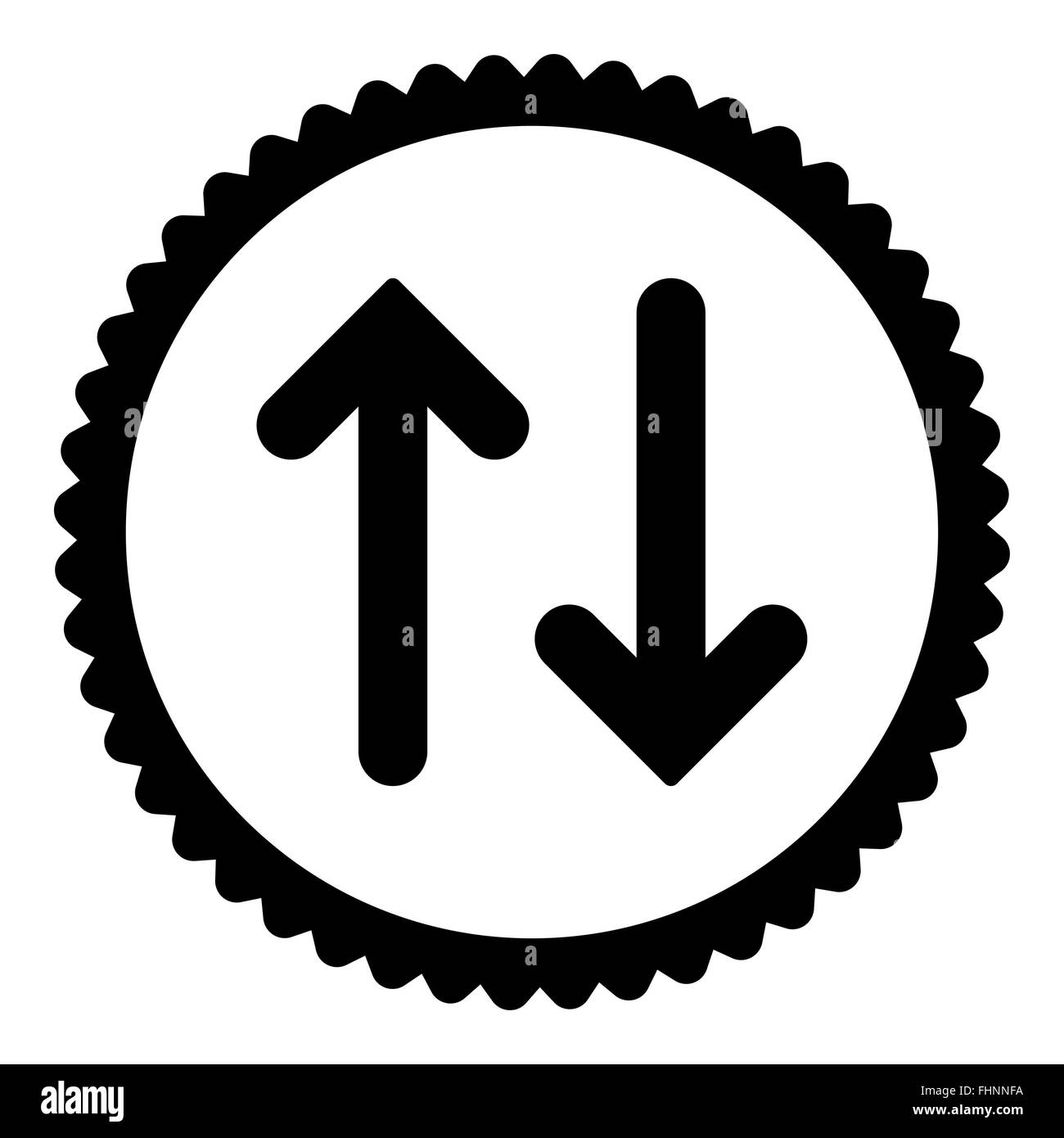 Flip flat black color round stamp icon Stock Photo - Alamy