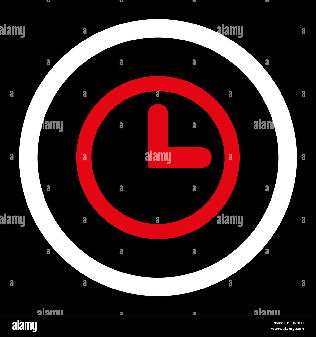 Clock flat red and white colors rounded vector icon Stock Photo - Alamy