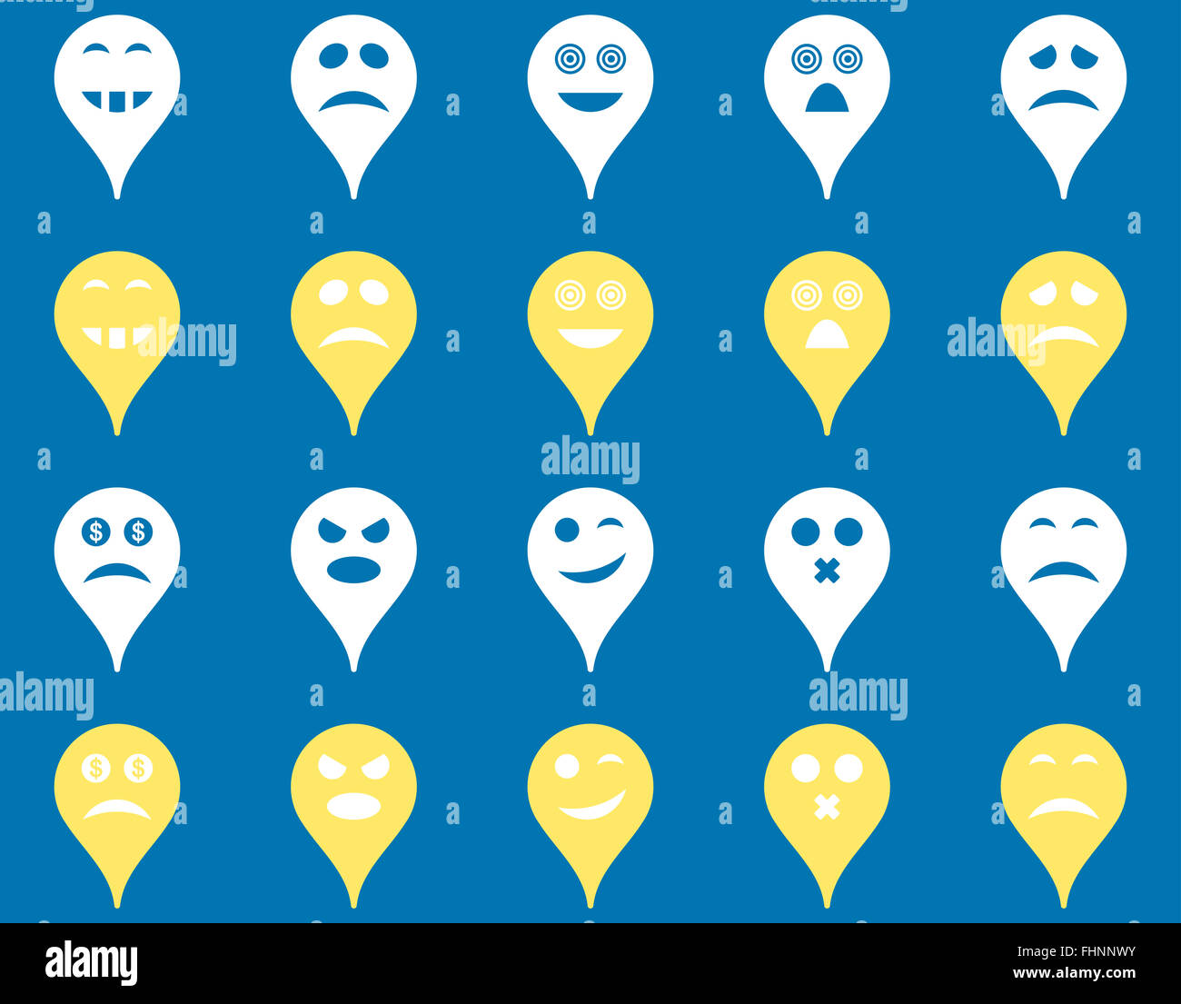 Emotion map marker icons Stock Photo - Alamy