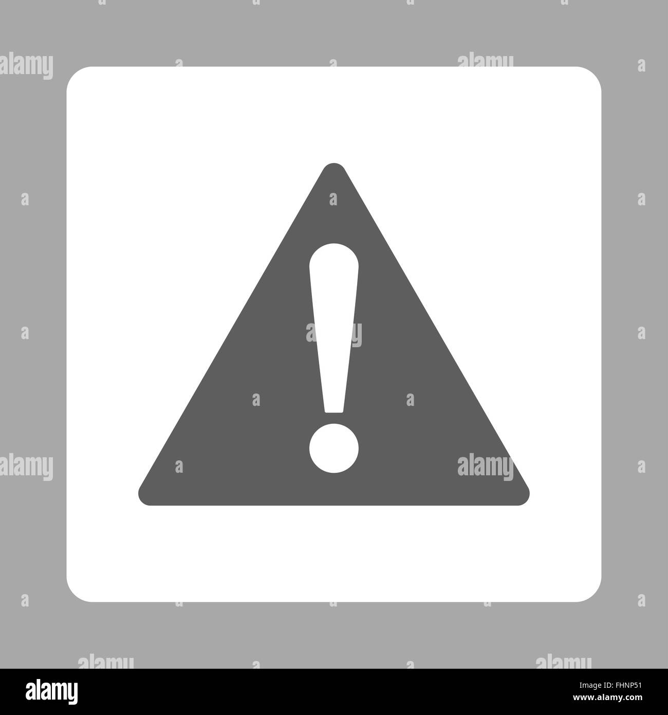 Warning flat dark gray and white colors rounded button Stock Photo - Alamy