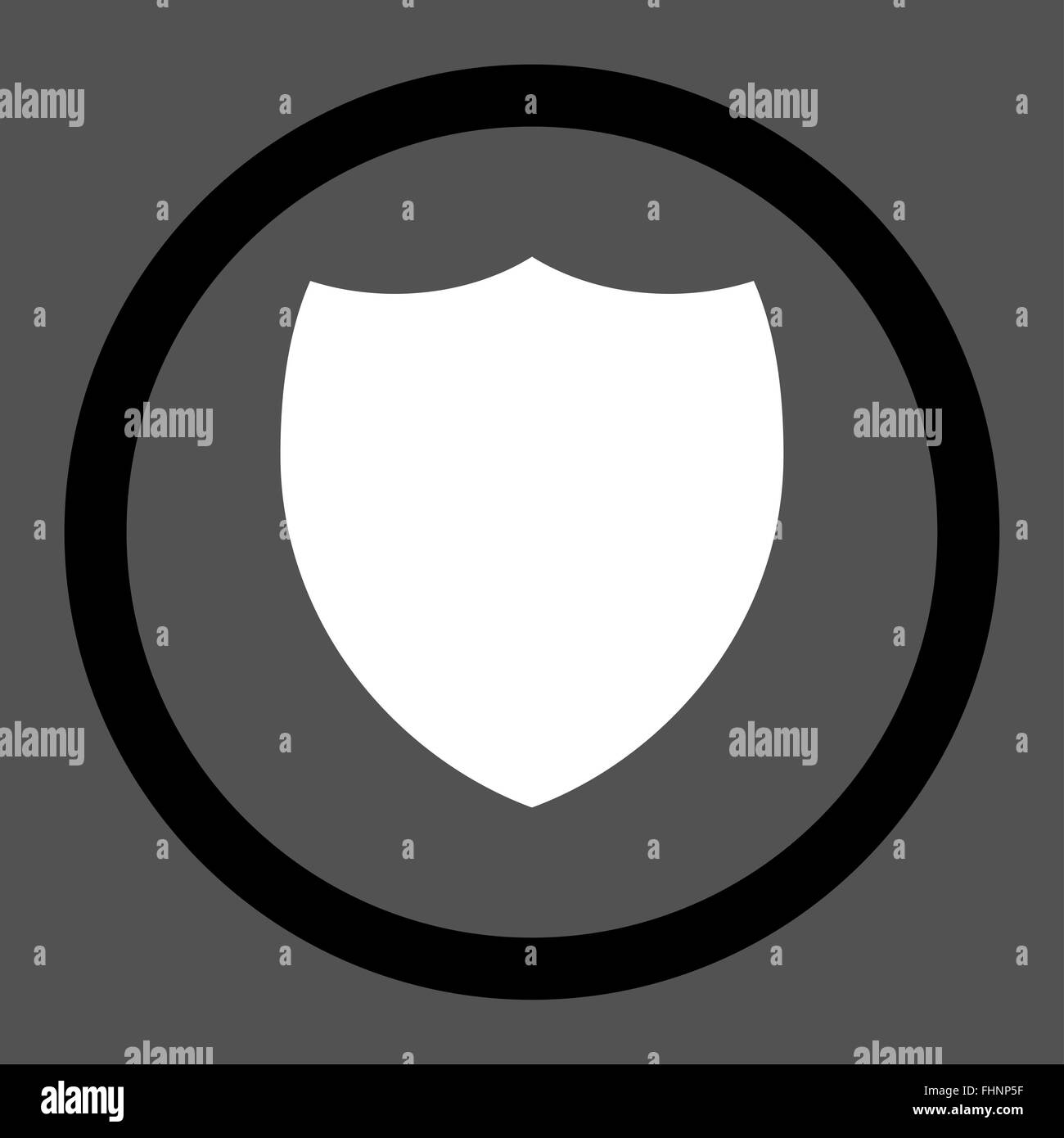 Shield flat black and white colors rounded vector icon Stock Photo - Alamy