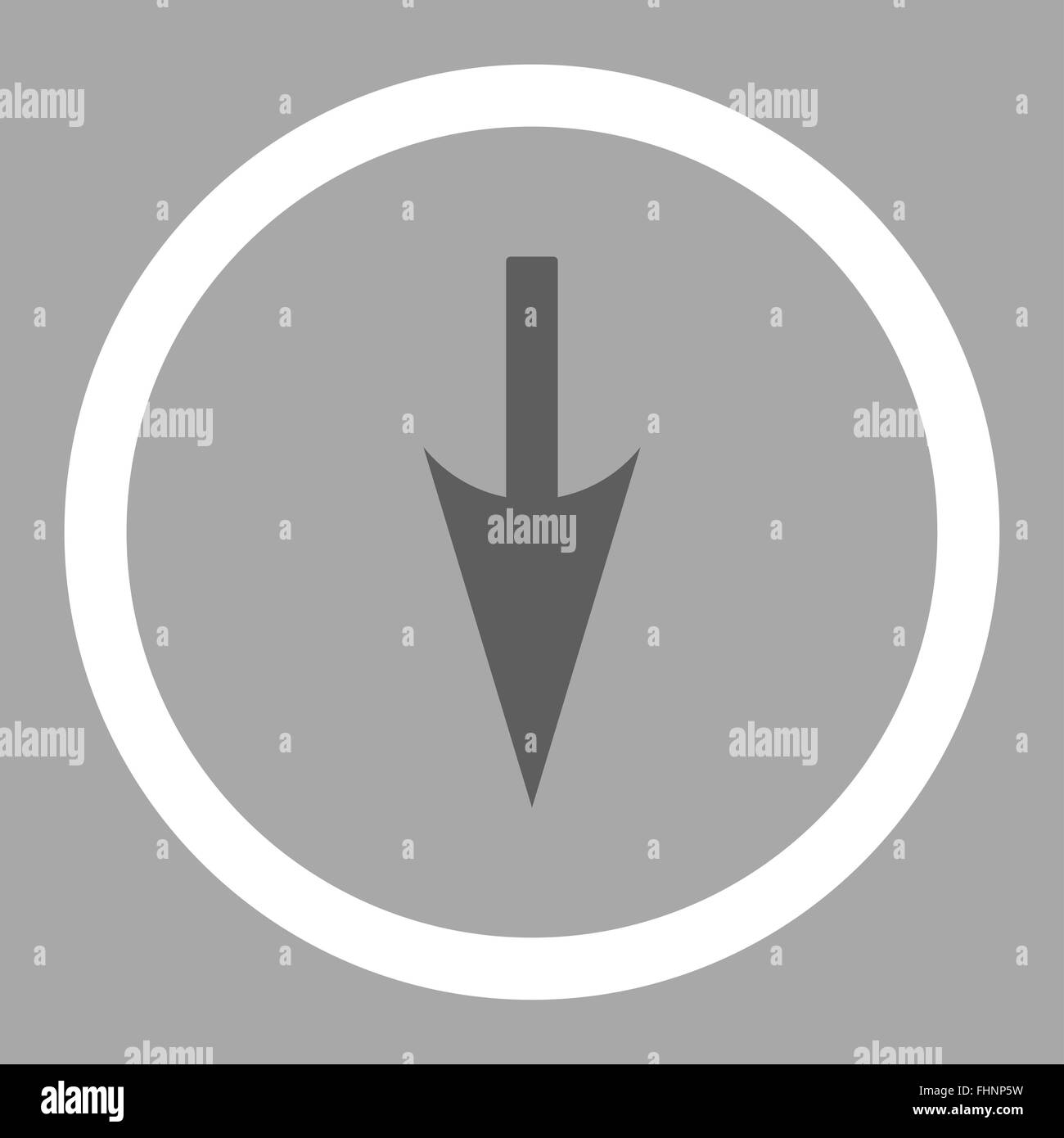 Sharp Down Arrow flat dark gray and white colors rounded raster icon ...