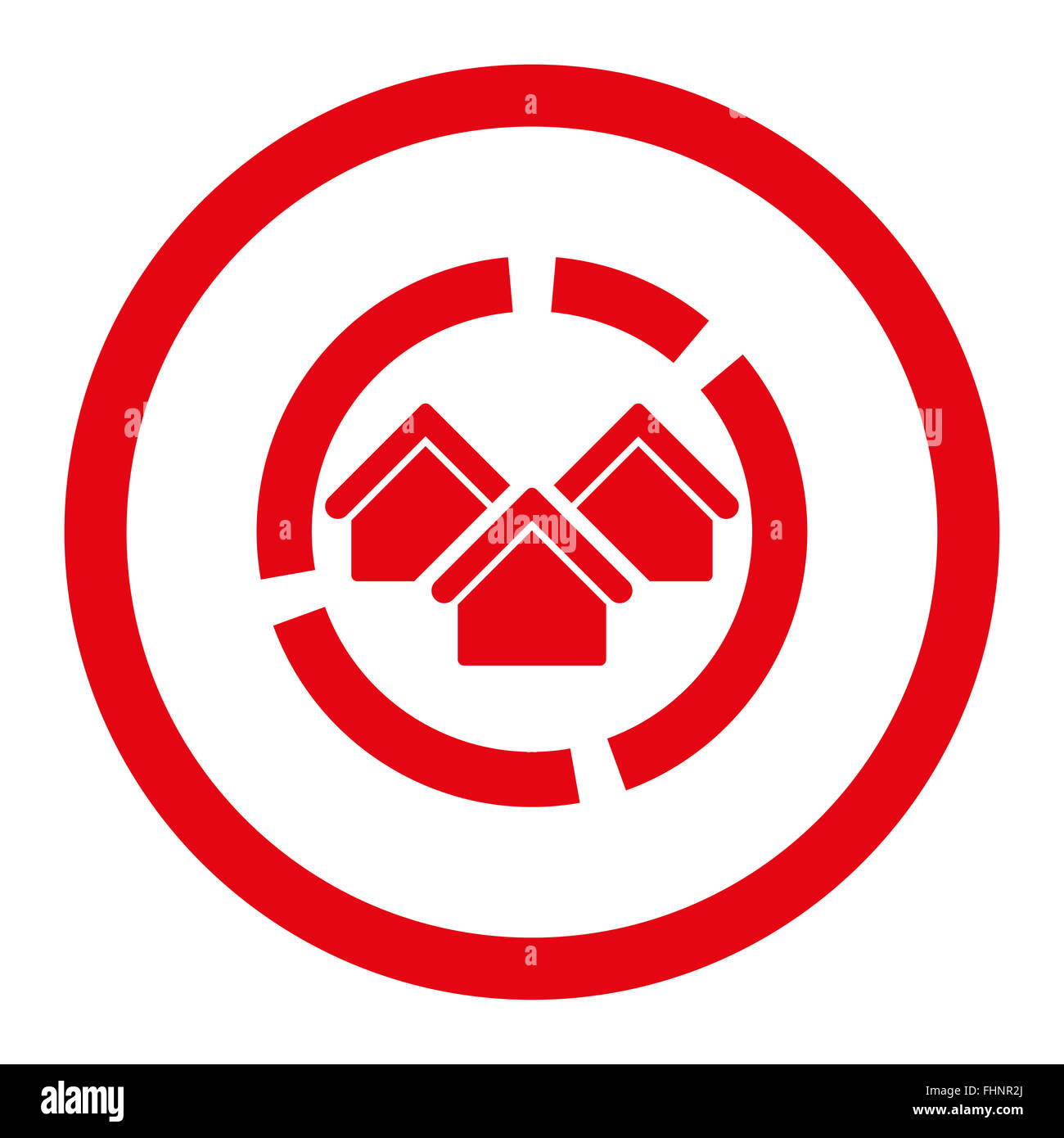 Realty diagram flat red color rounded vector icon Stock Photo - Alamy