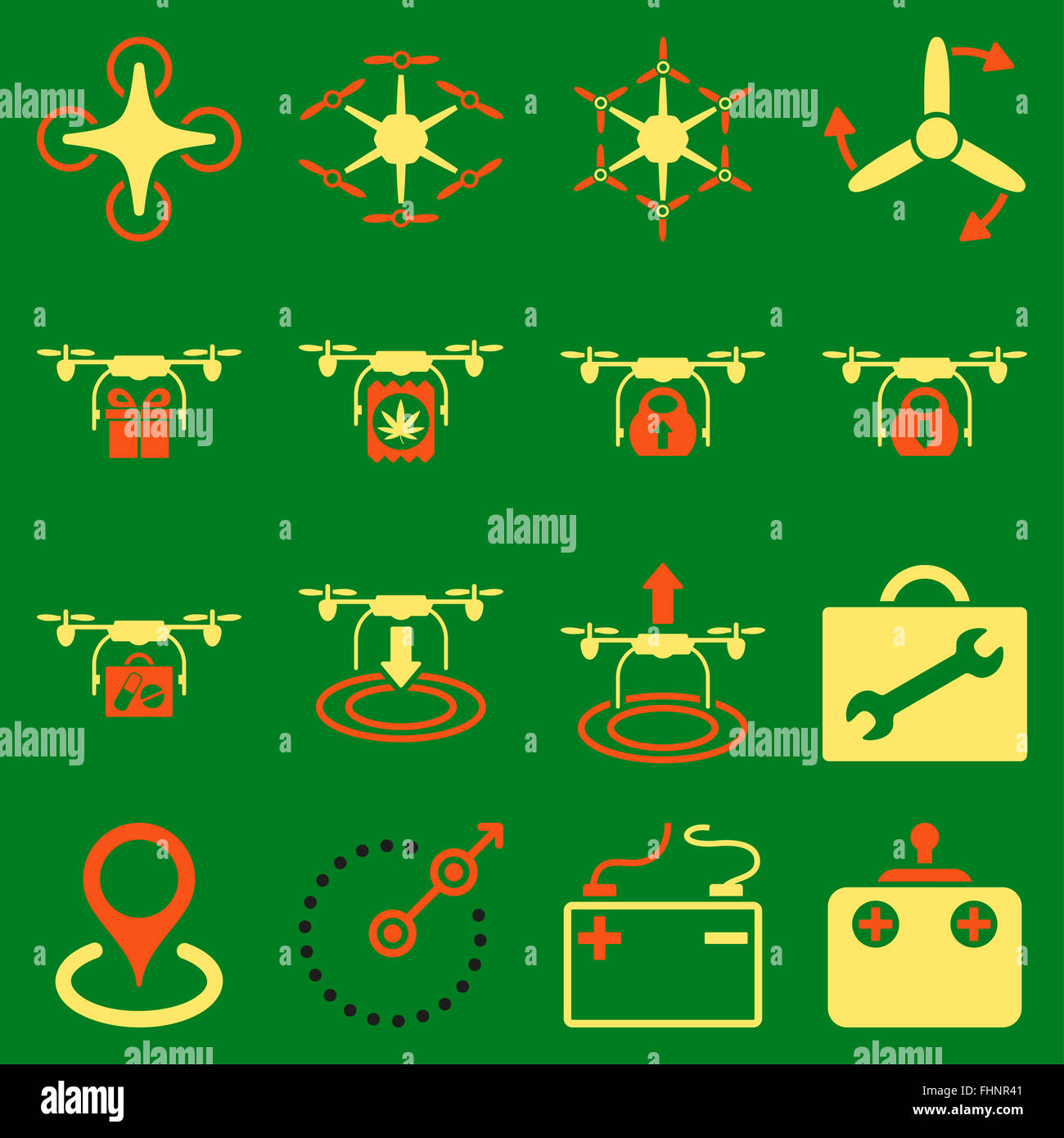 Air copter flat icon set Stock Photo - Alamy