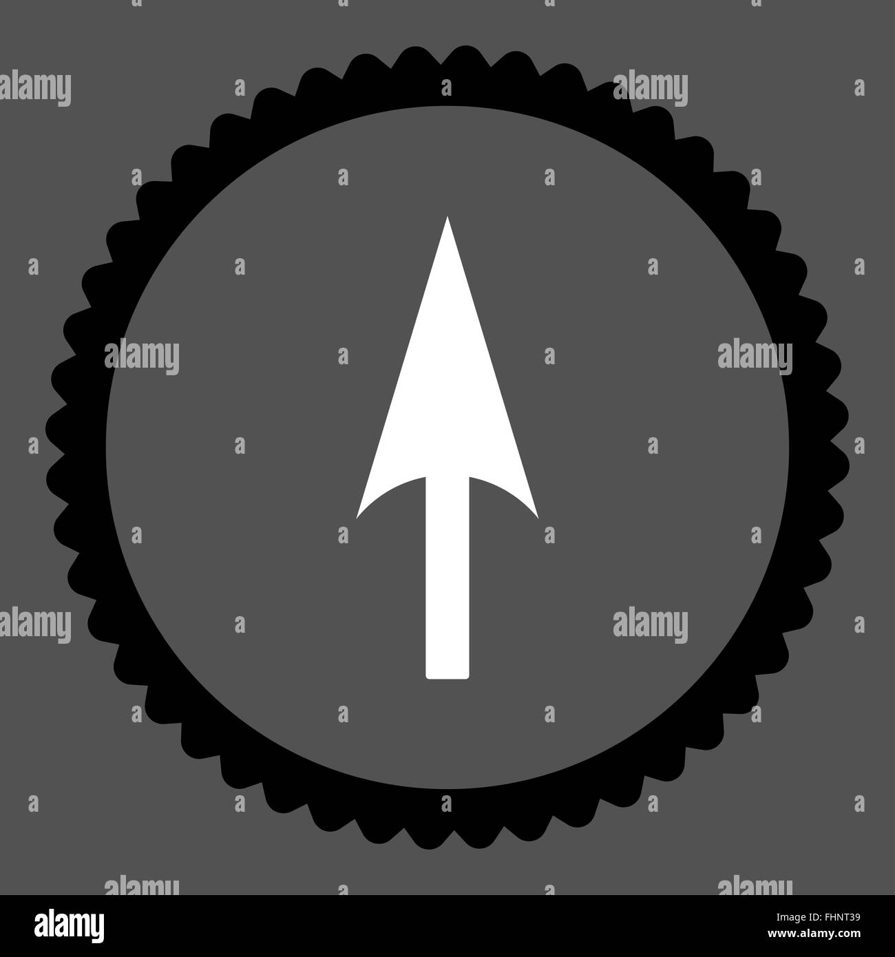 Arrow Axis Y flat black and white colors round stamp icon Stock Photo ...
