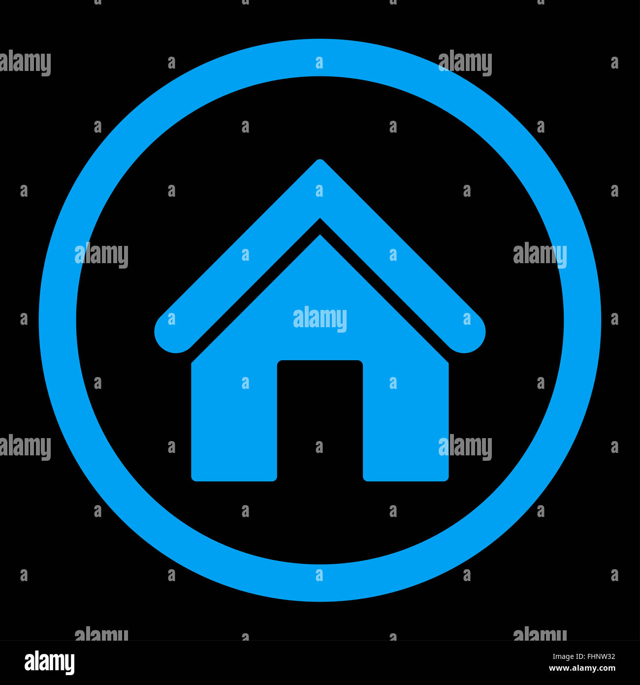 Home flat blue color rounded raster icon Stock Photo - Alamy