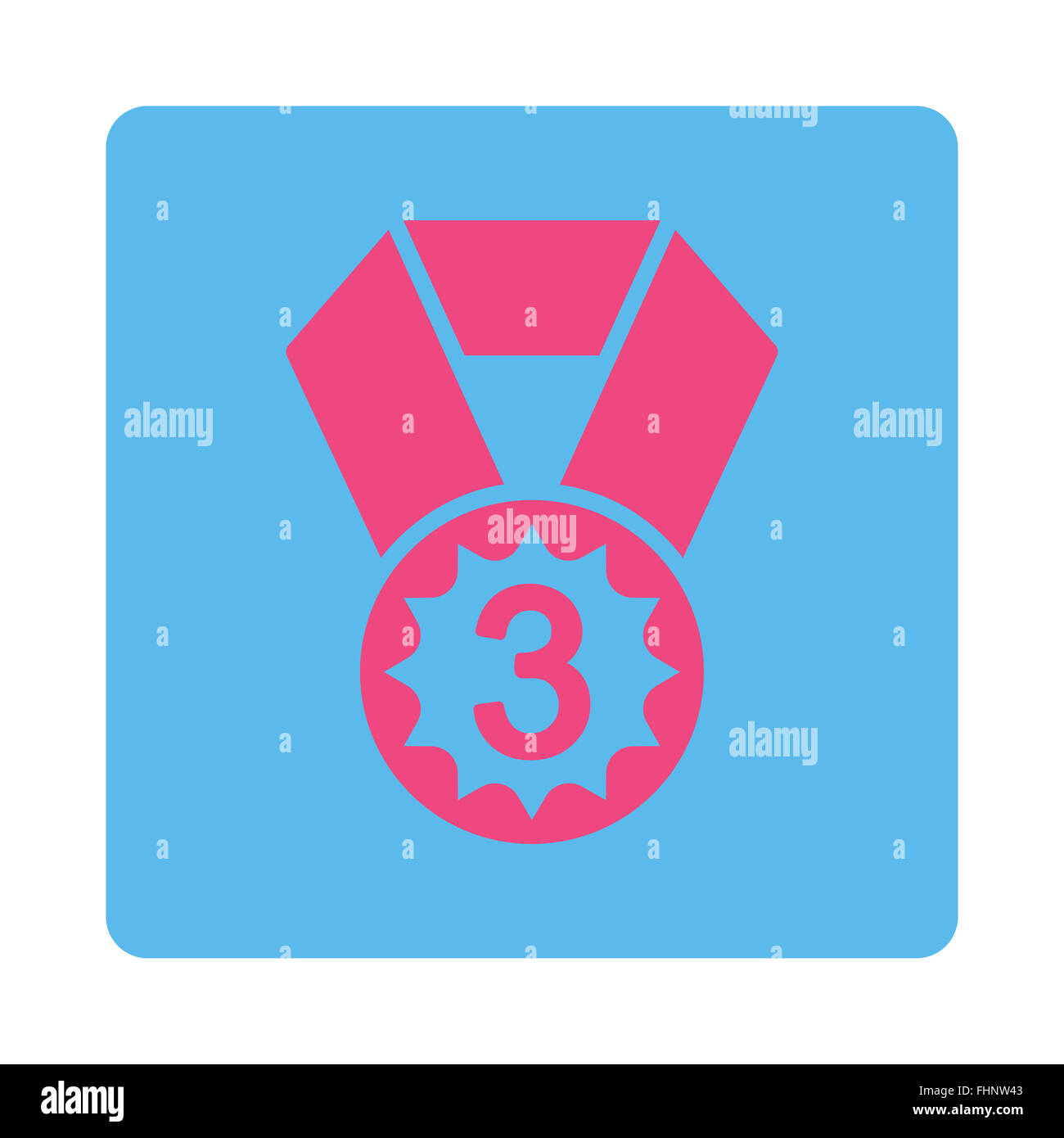 Third place icon from Award Buttons OverColor Set Stock Photo - Alamy