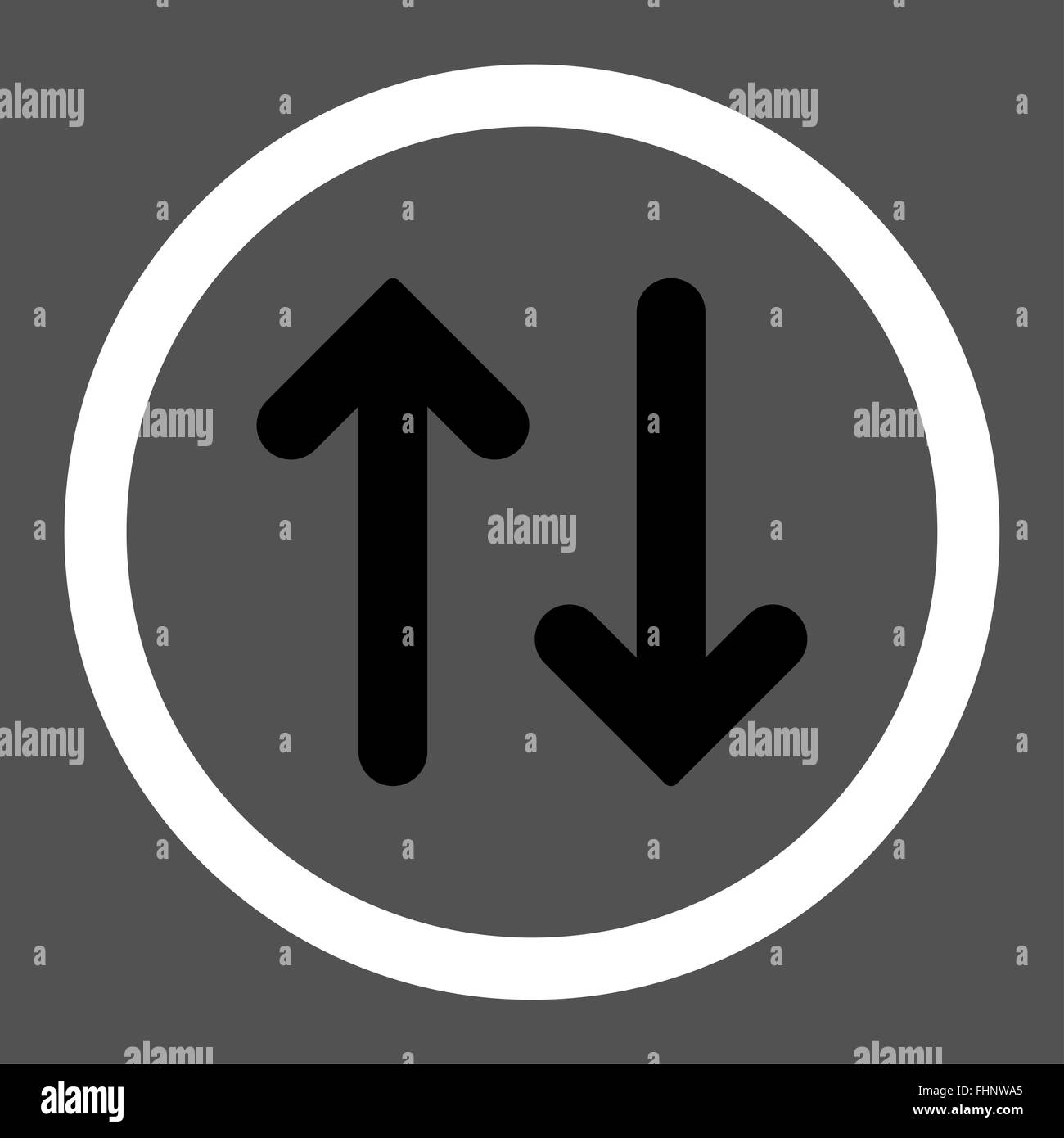 Flip flat black and white colors rounded raster icon Stock Photo - Alamy