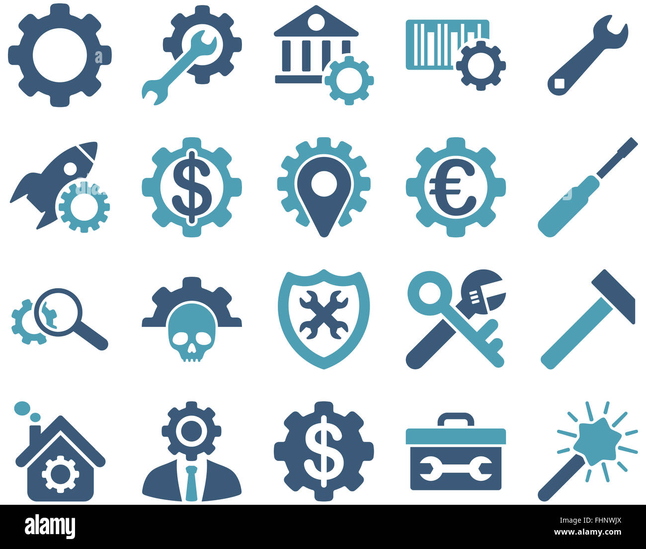 Settings and Tools Icons Stock Photo