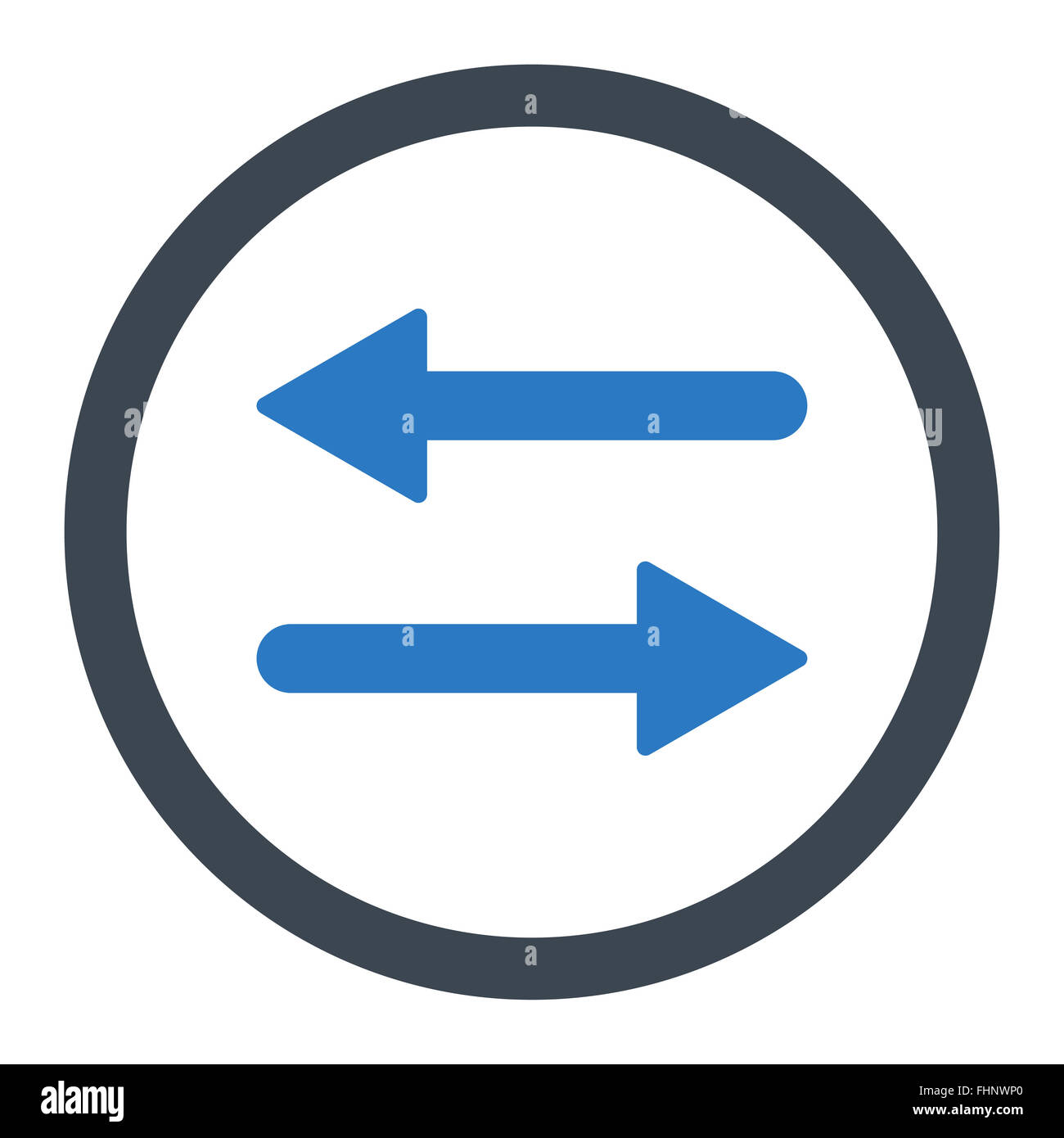 Arrows Exchange flat smooth blue colors rounded raster icon Stock Photo ...