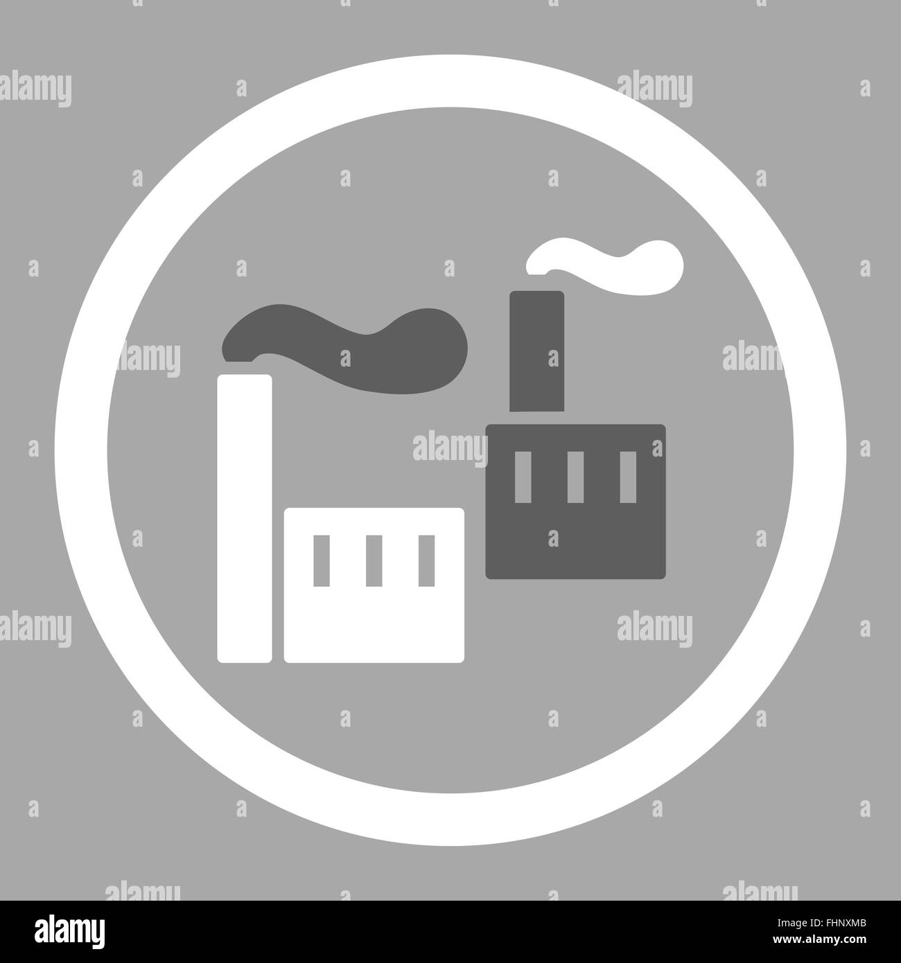 Industry flat dark gray and white colors rounded vector icon Stock ...