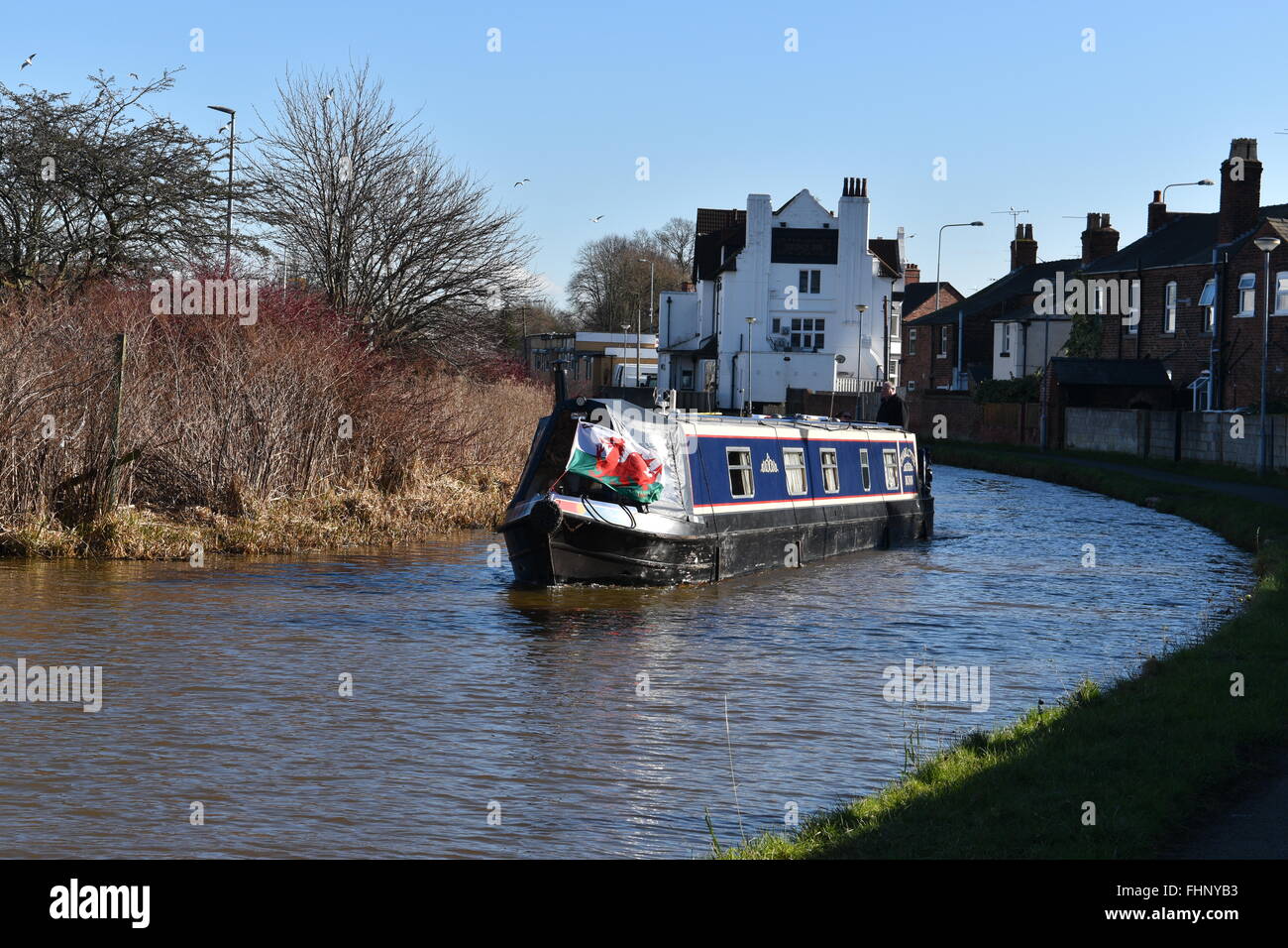 Narrowboat on the Chester Canal Stock Photo