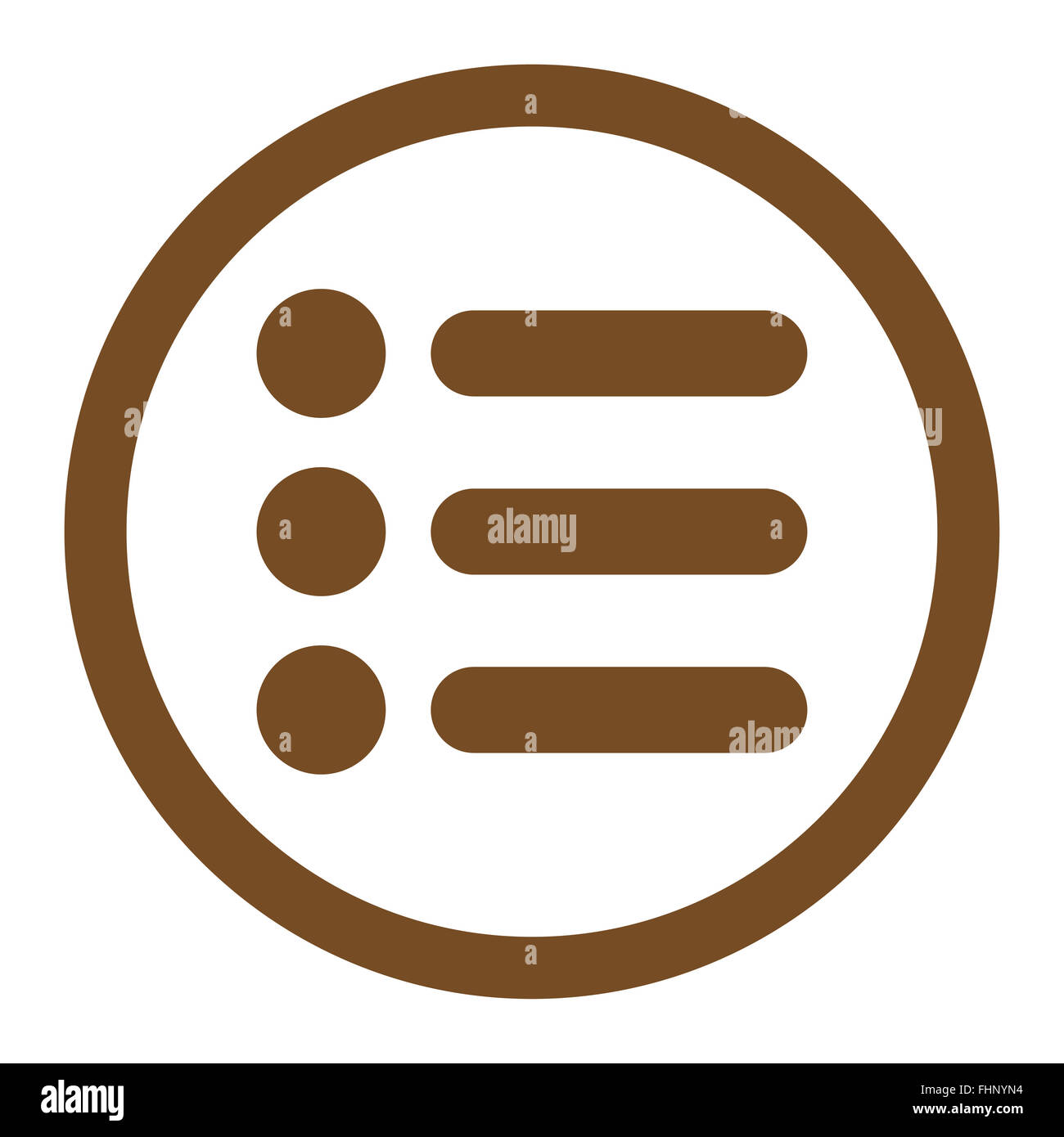 Items flat brown color rounded vector icon Stock Photo - Alamy