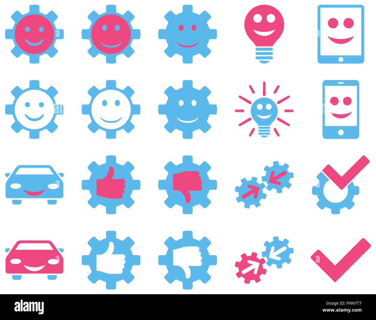 Tools and Smile Gears Icons Stock Photo