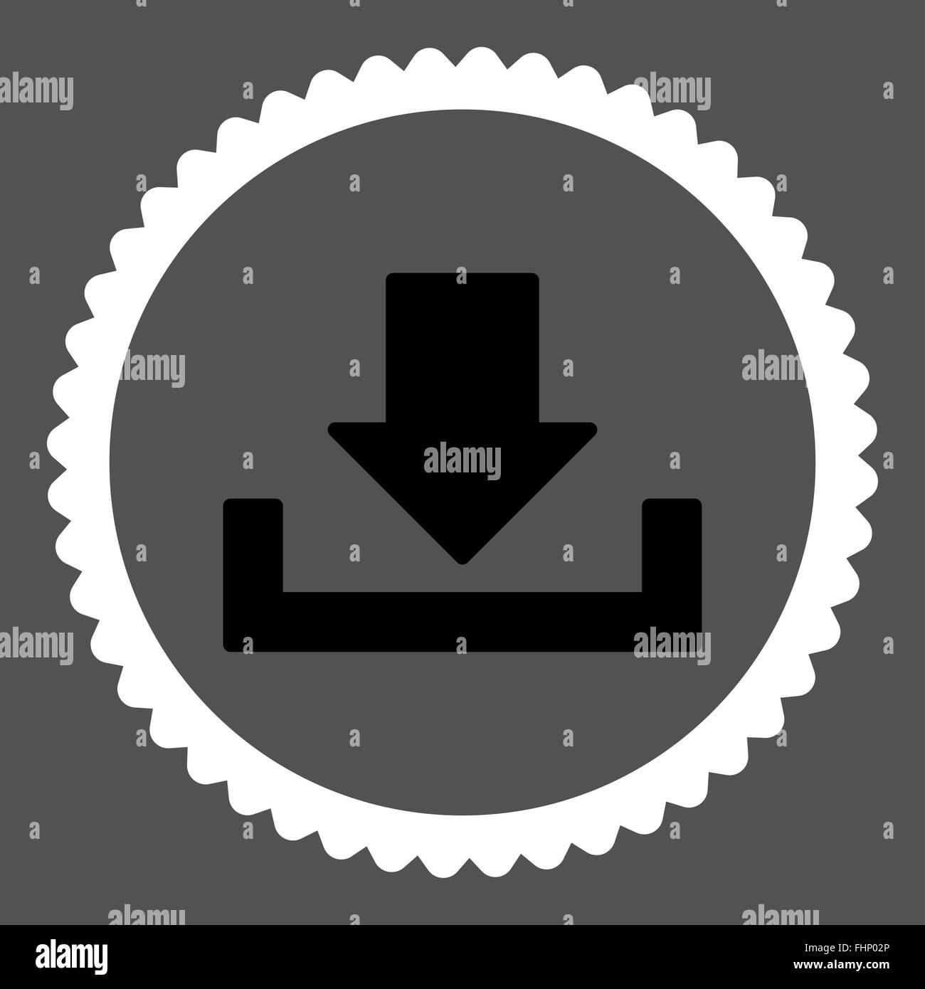 Download flat black and white colors round stamp icon Stock Photo - Alamy