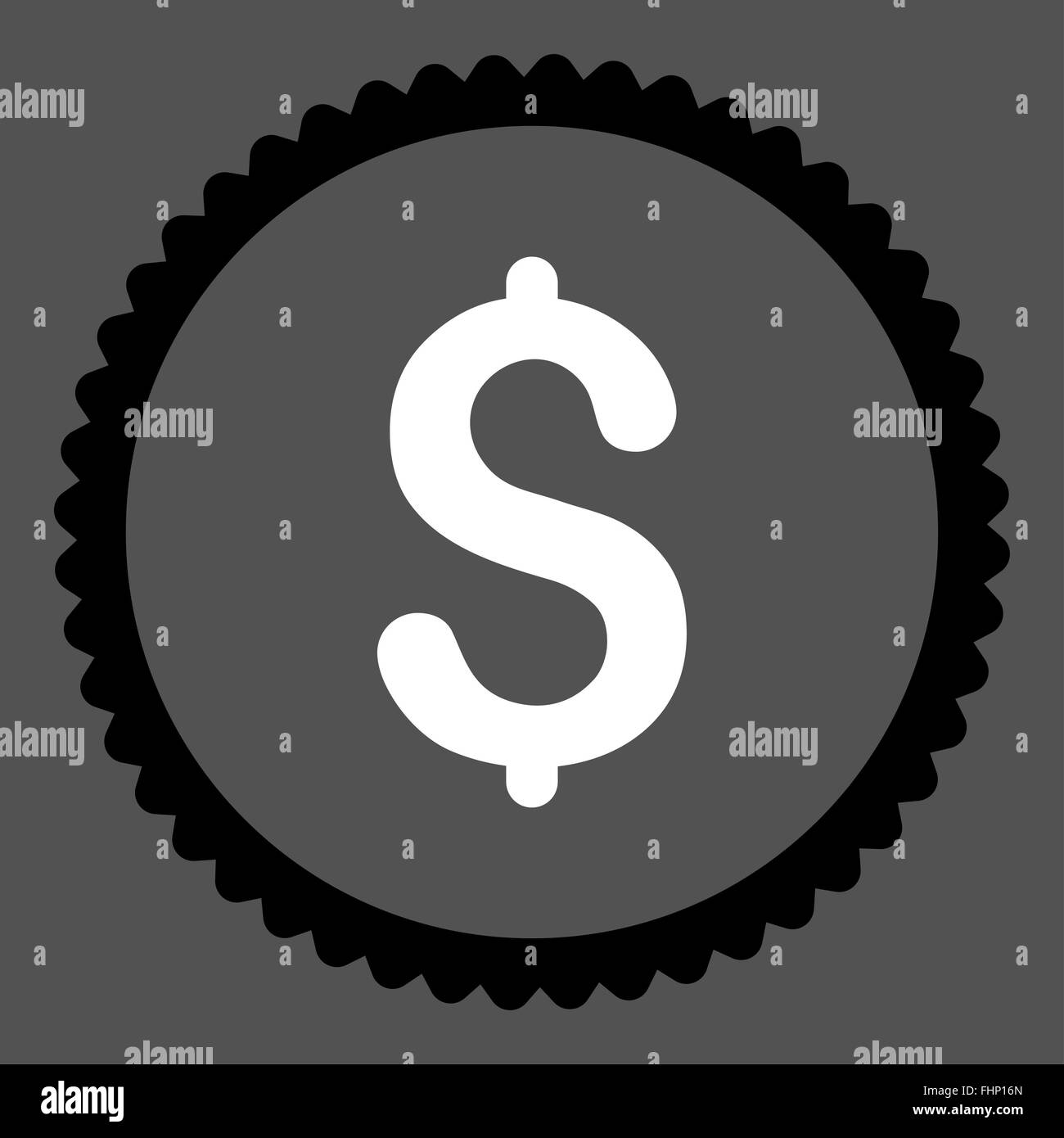 Dollar flat black and white colors round stamp icon Stock Photo - Alamy