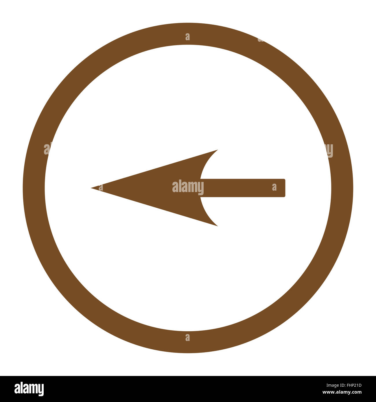 Sharp Left Arrow flat brown color rounded vector icon Stock Photo - Alamy