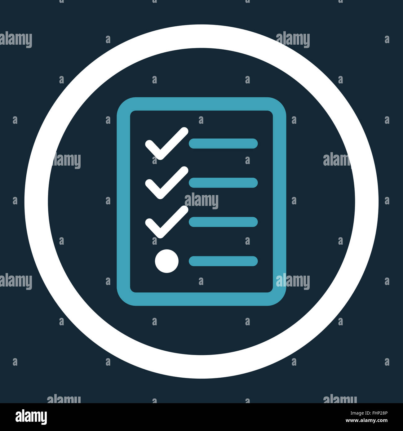 Checklist flat blue and white colors rounded vector icon Stock Photo ...