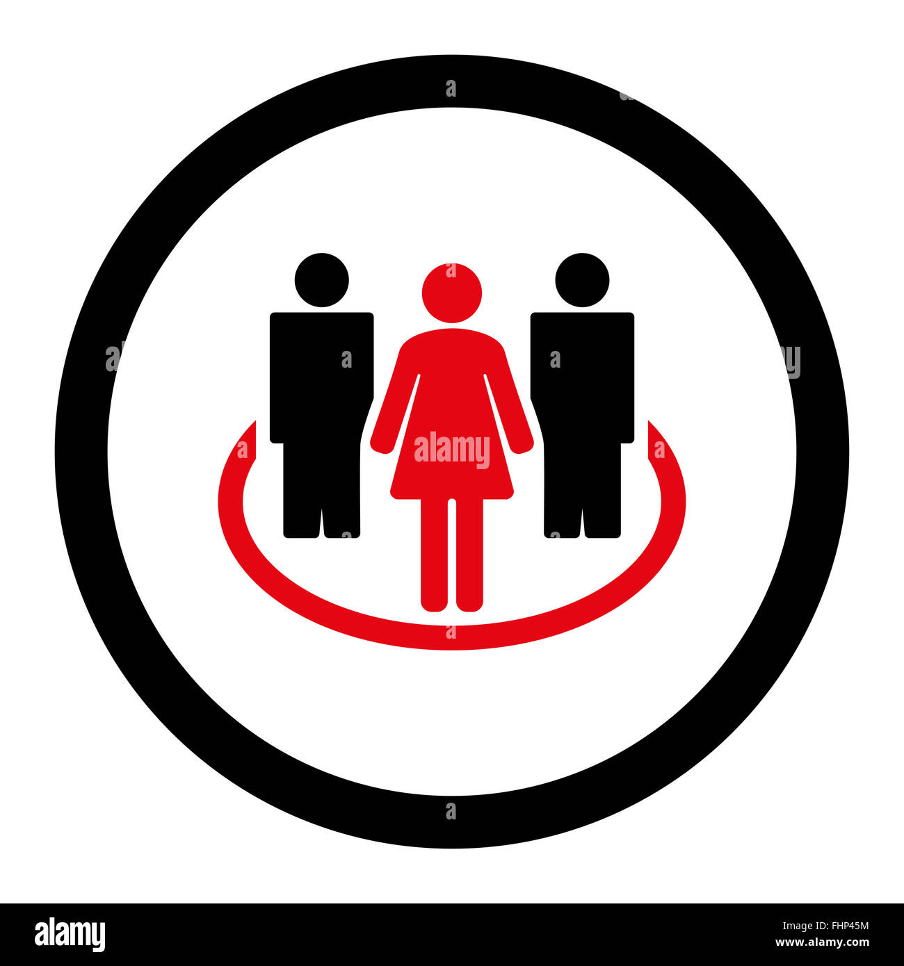 Society flat intensive red and black colors rounded vector icon Stock ...