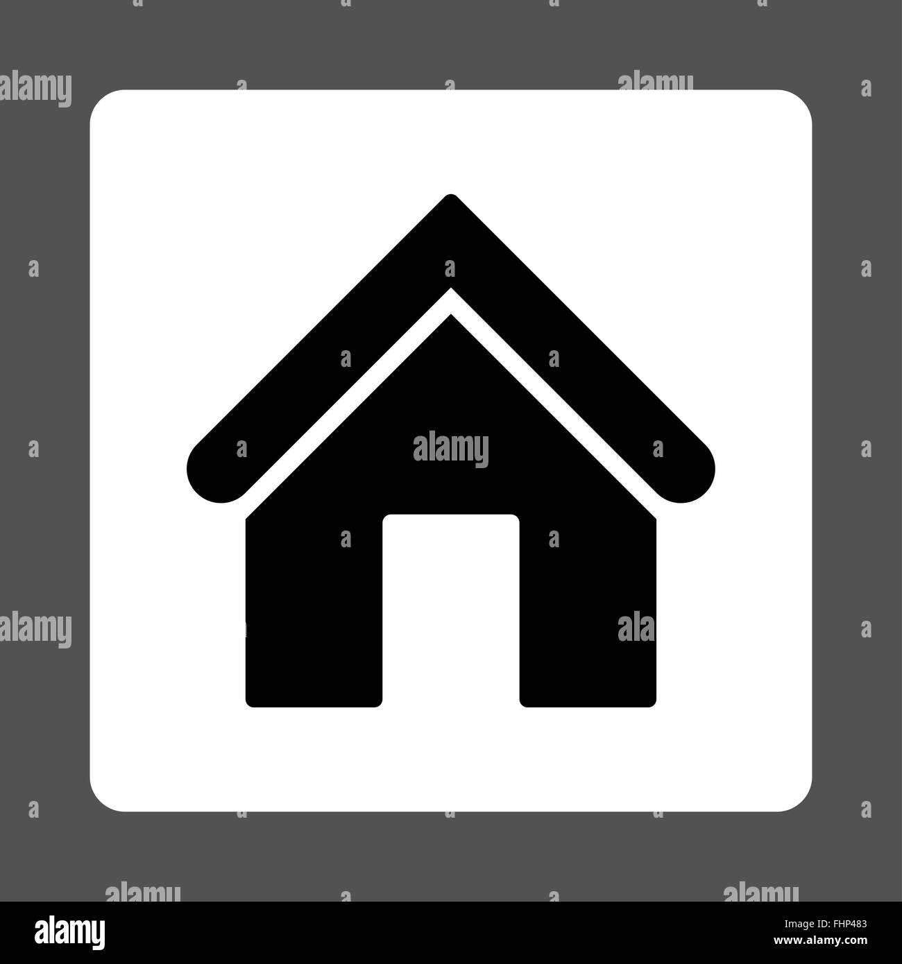 Home flat black and white colors rounded button Stock Photo - Alamy