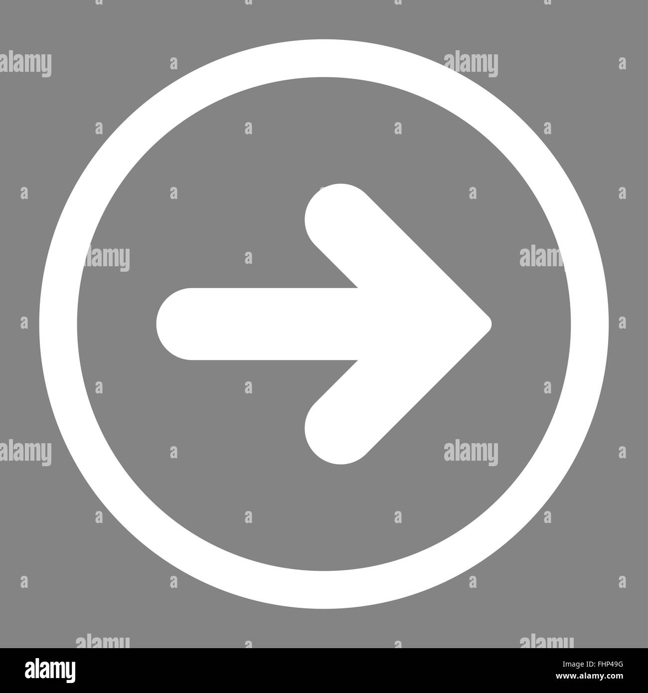 Arrow Right flat white color rounded vector icon Stock Photo - Alamy