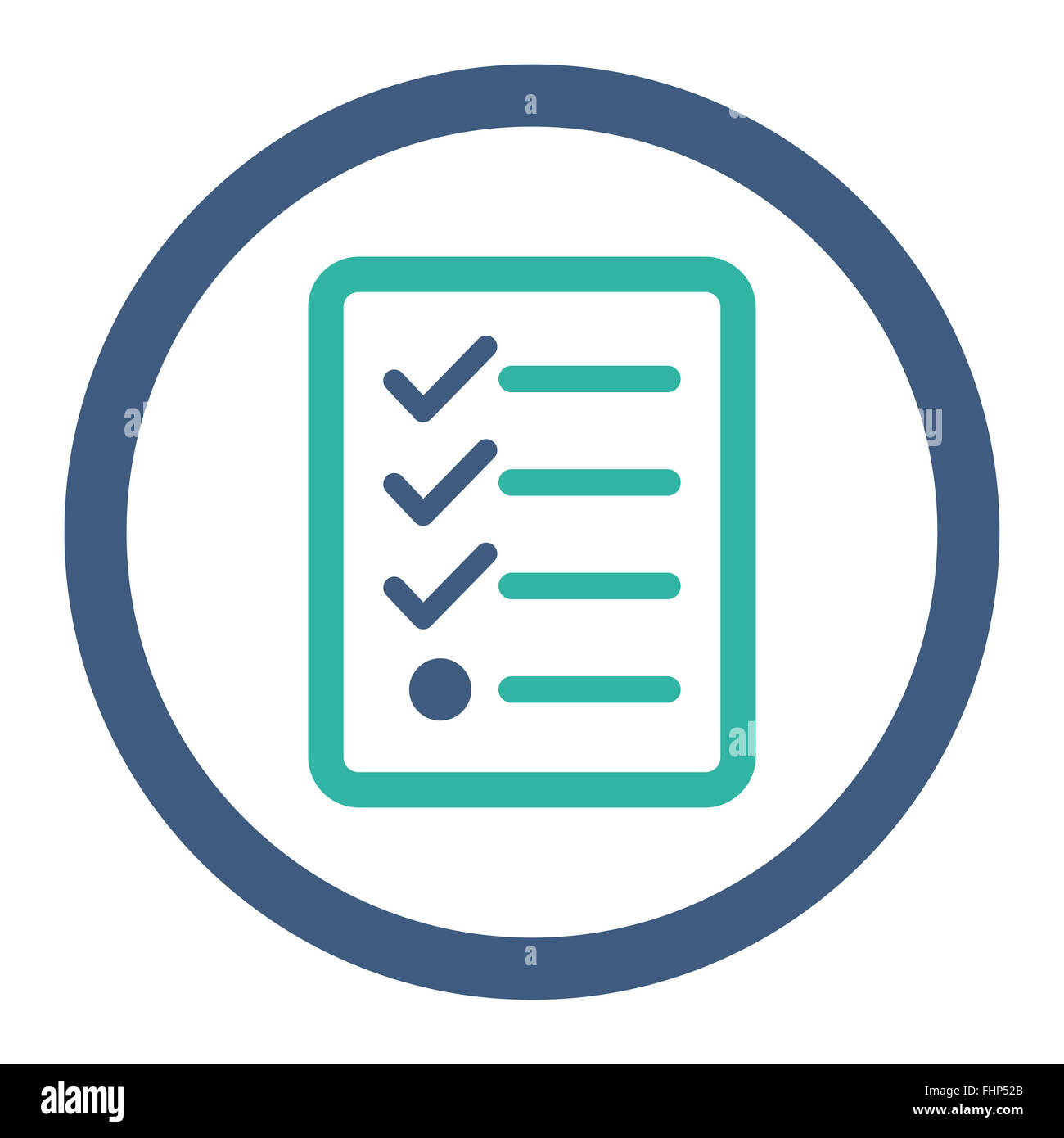 Checklist flat cobalt and cyan colors rounded vector icon Stock Photo ...