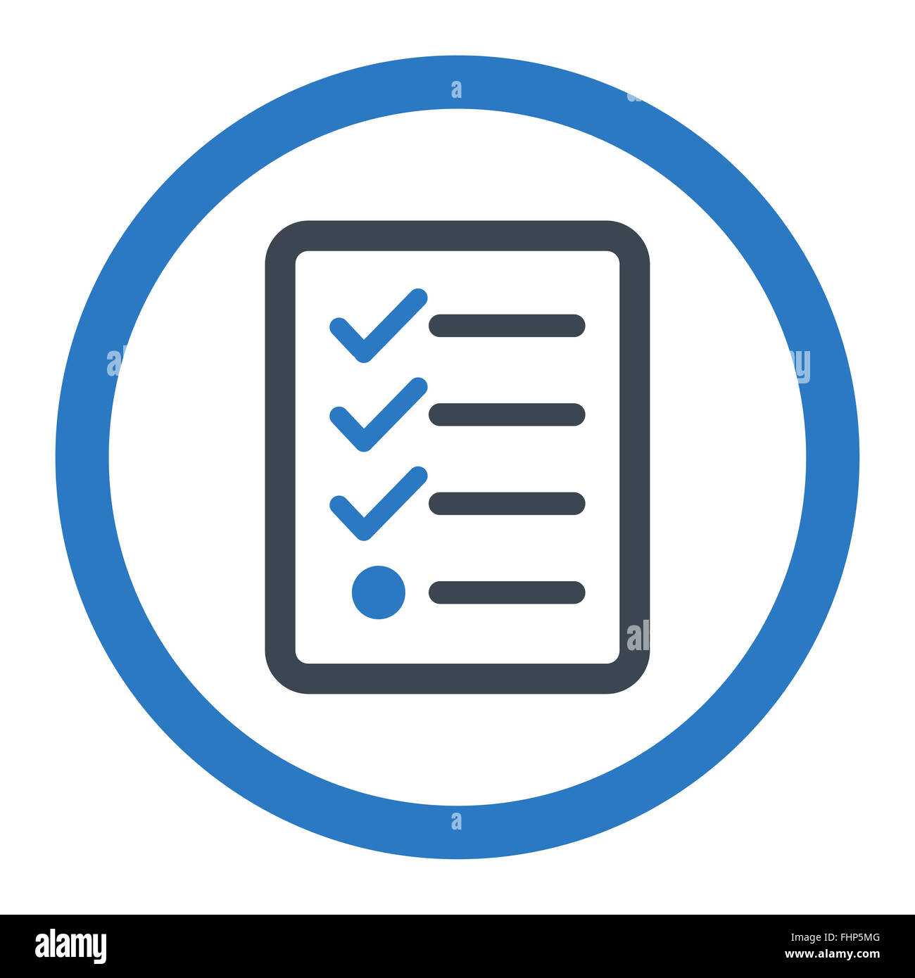 Checklist flat smooth blue colors rounded vector icon Stock Photo - Alamy