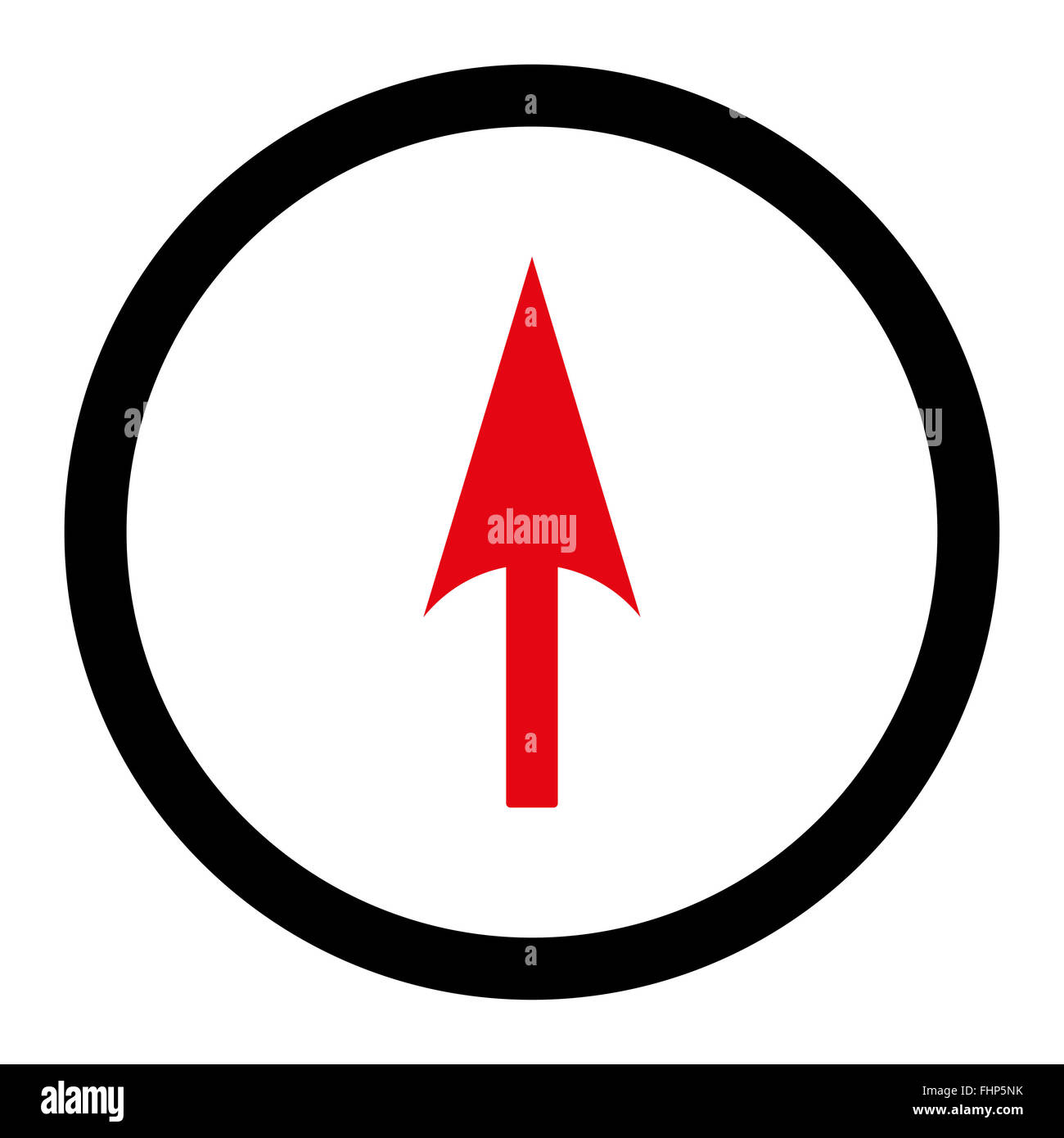 Arrow Axis Y flat intensive red and black colors rounded vector icon ...