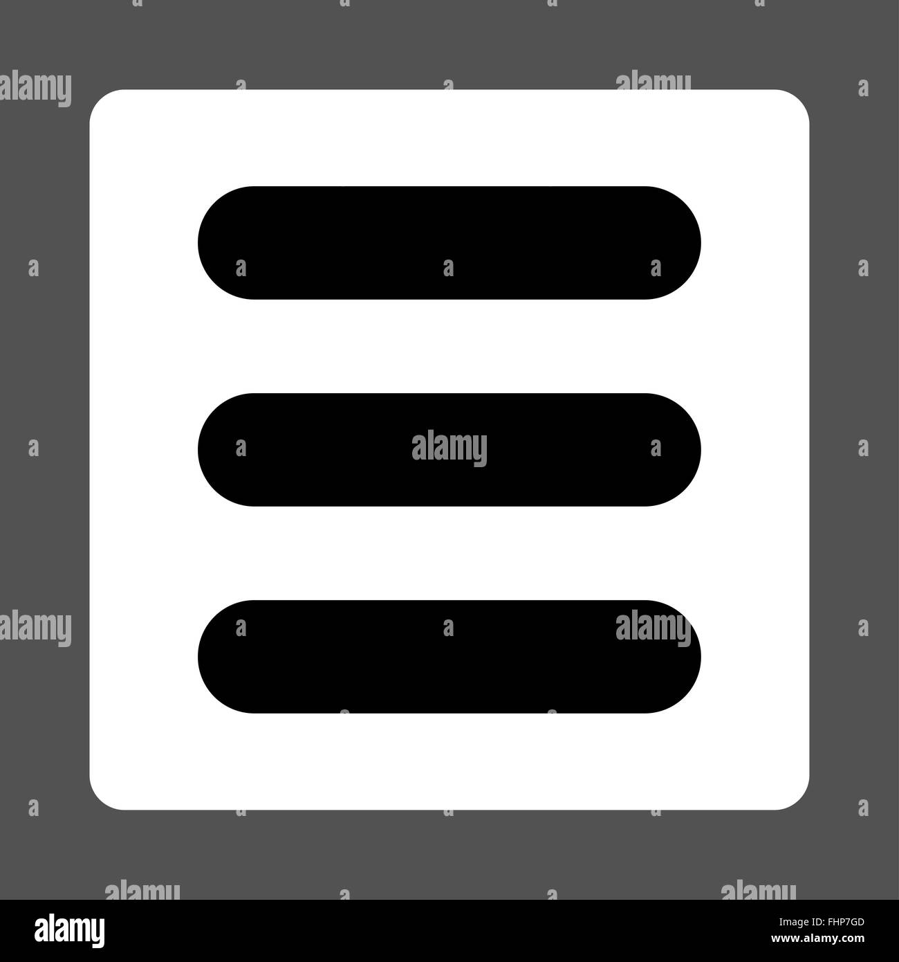 Stack flat black and white colors rounded button Stock Photo - Alamy