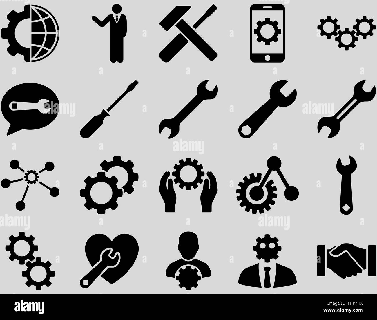 Working tools icons Black and White Stock Photos & Images - Alamy