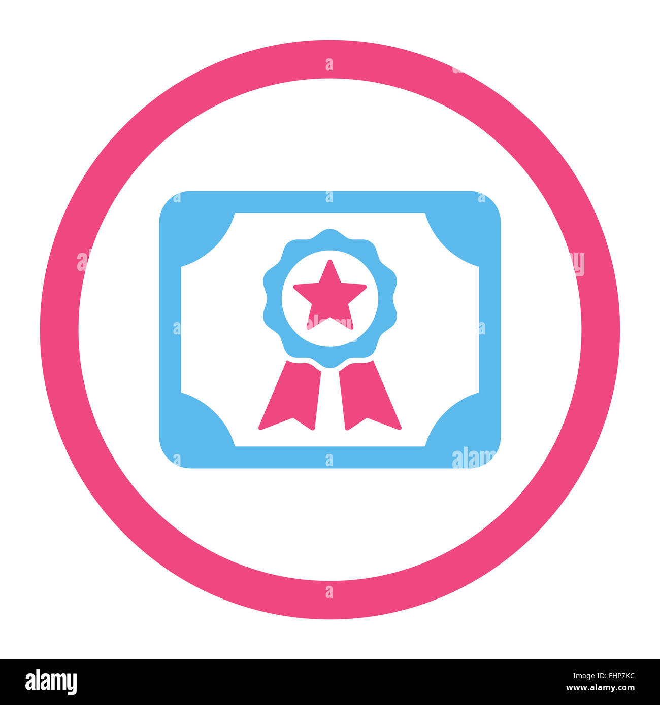 Certificate flat pink and blue colors rounded vector icon Stock Photo ...